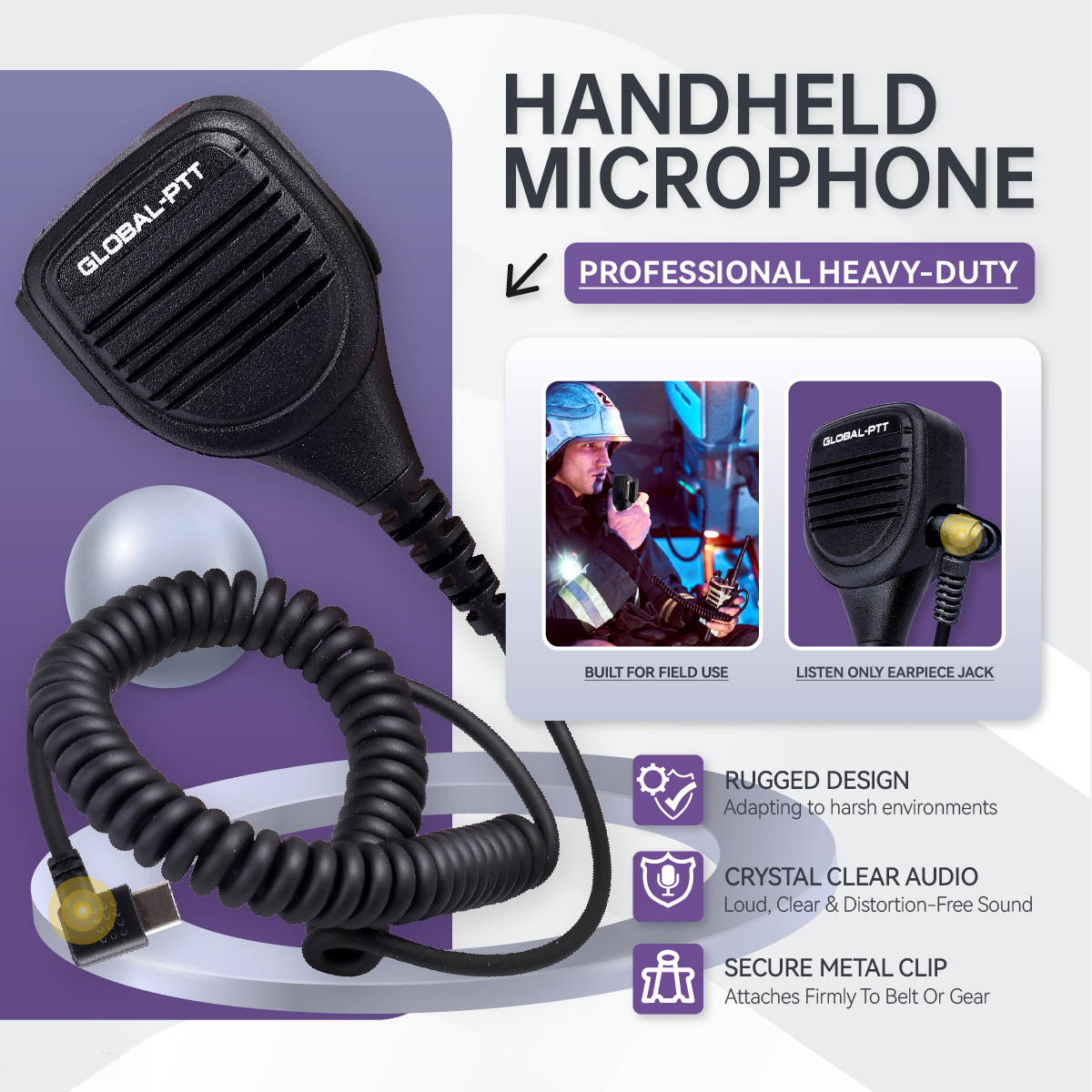 global-ptt Handheld Remote Speaker Microphone