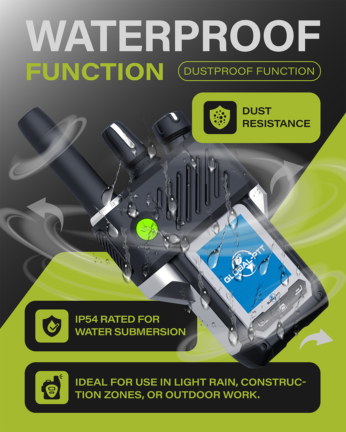 global-ptt G6plus Push-to-Talk Over Cellular Radios with GPS SOS Metal Body