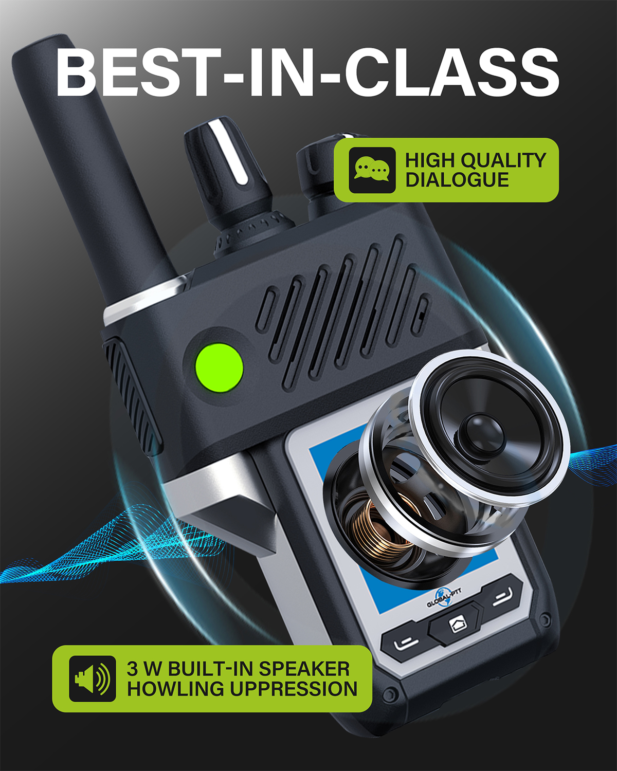 global-ptt G6plus Push-to-Talk Over Cellular Radios with GPS SOS Metal Body