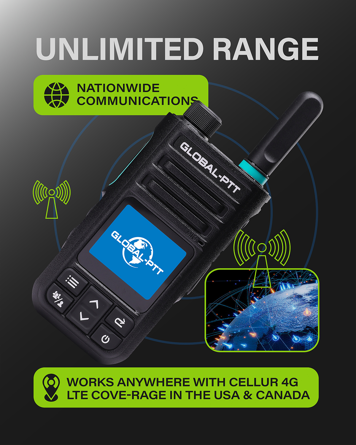 global-ptt G9 Push-to-Talk over Cellular Radio