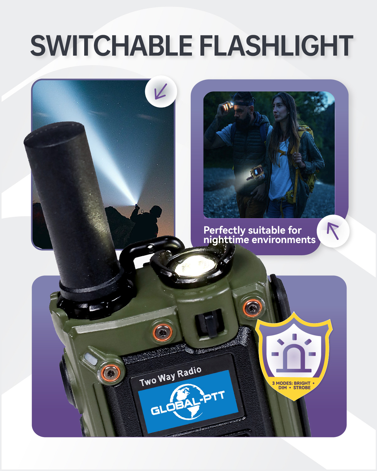 global-ptt K300 Push-to-Talk over Cellular Radio with Flashlight
