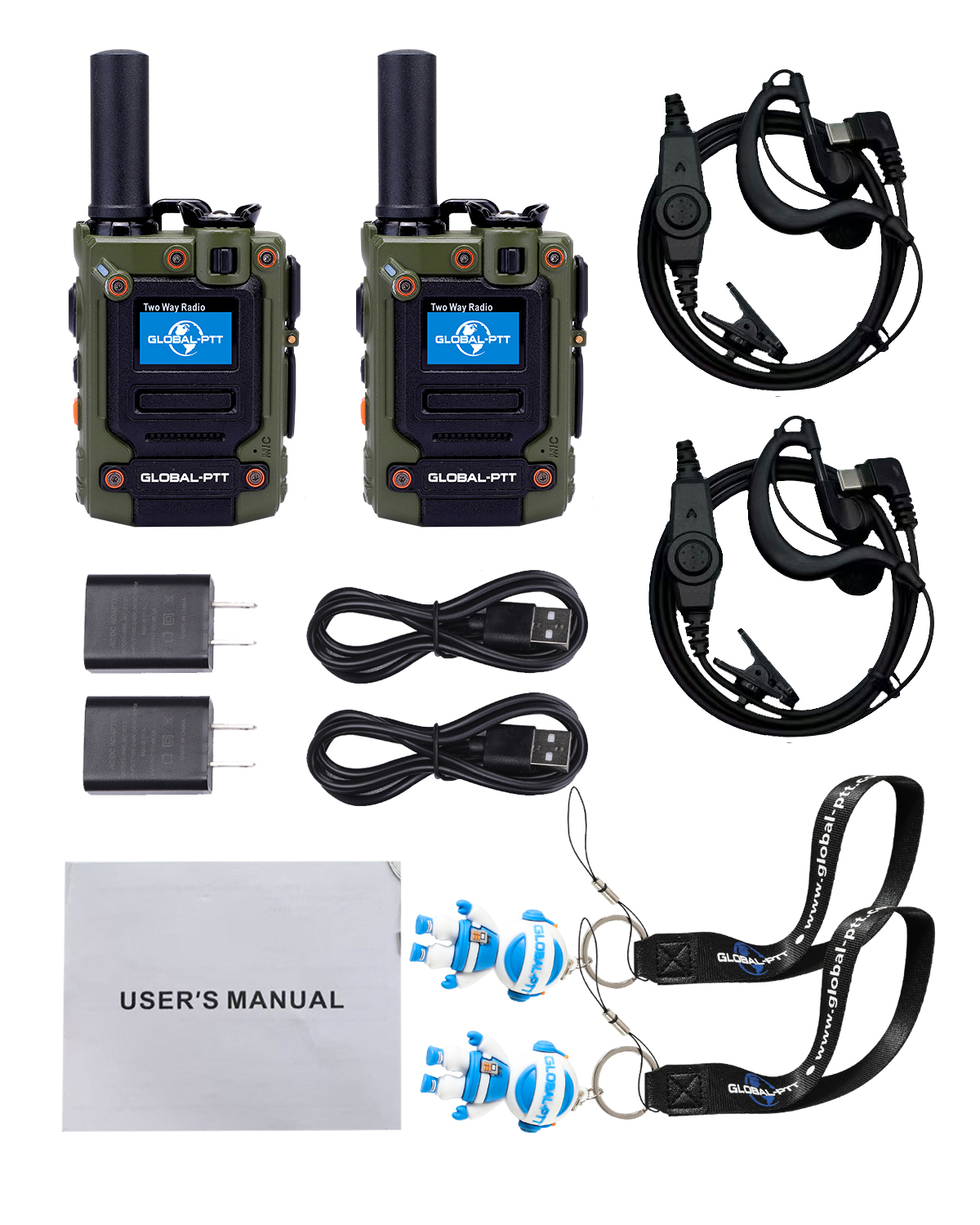 global-ptt K300 Push-to-Talk over Cellular Radio with Flashlight