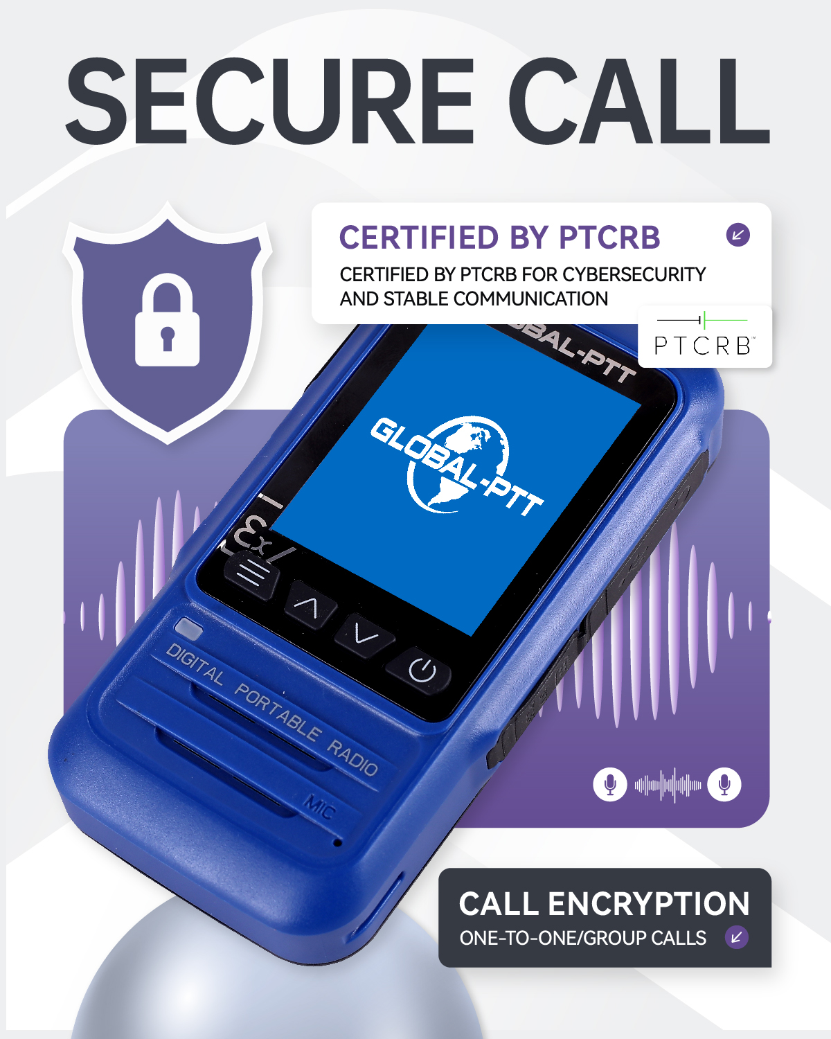 global-ptt P0 Push-to-Talk Over Cellular Radios, IP67 Waterproof Floating
