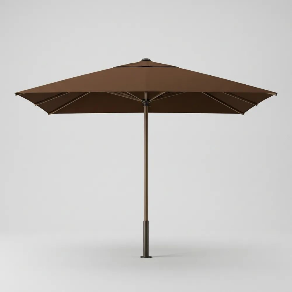 Parasol de Jardín Cuadrado Marrón Tela de Poliéster Estructura de Aluminio 270cm
