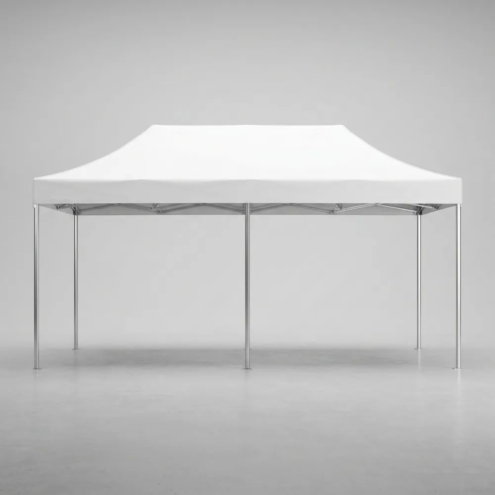 Carpa Plegable 3x6m (Ancho x Largo) Blanco Acero Inoxidable Poliéster