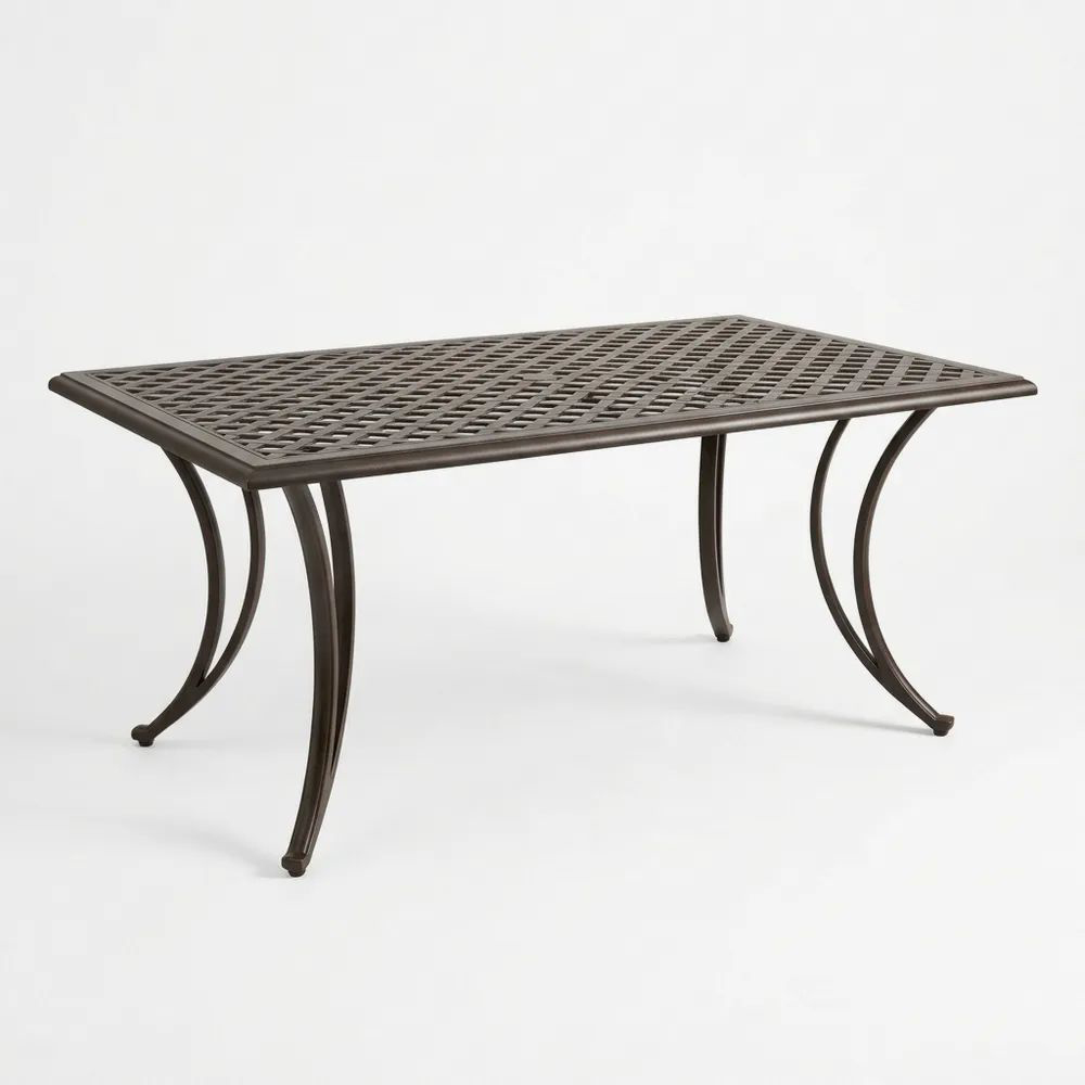 Mesa de Aluminio fundido para exteriores marrón 150(largo) x 90(ancho) x 75(alto) cm