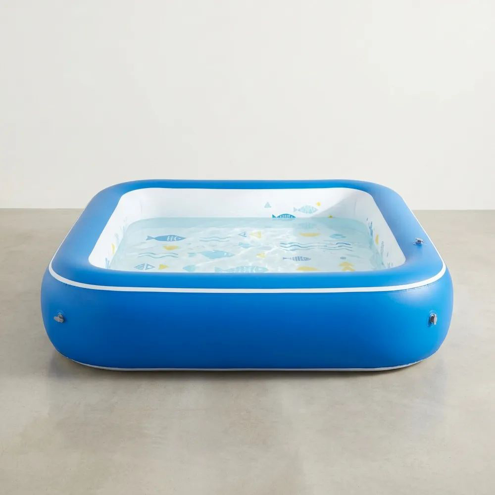 Piscina Inflable Infantil de PVC Azul y Blanco 200(largo) x 150 (ancho) x 50 (alto)  cm