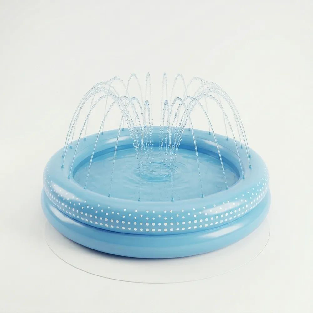 Piscina Inflable Redonda de PVC Azul con Aspersor