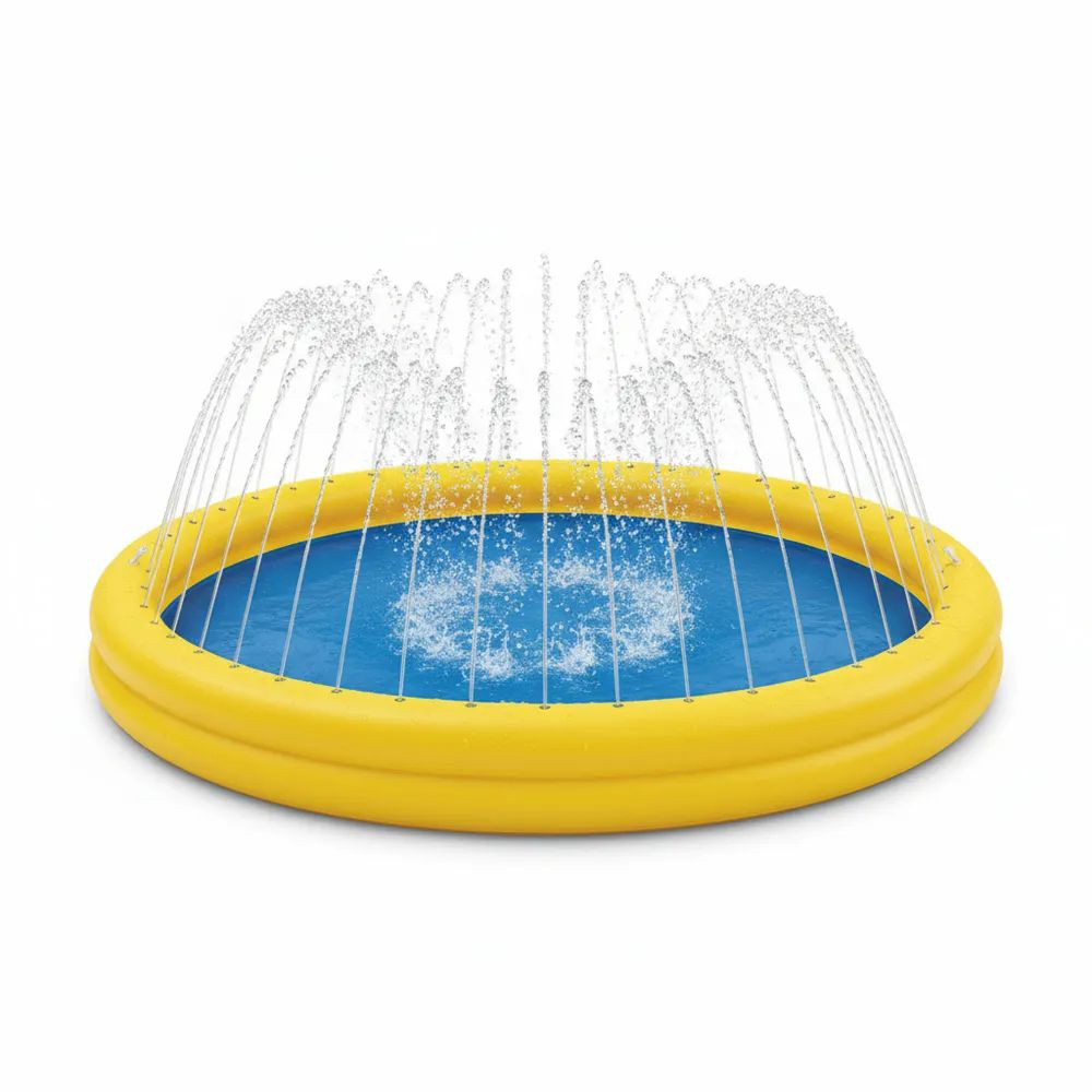 Piscina Inflable para Niños con Rociador de Agua Diámetro  170 cm Material de PVC Amarillo/Azul