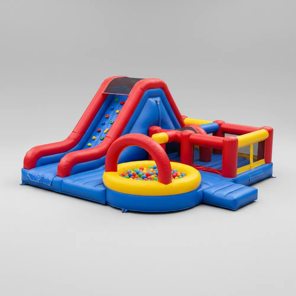 Castillo Inflable de PVC con Tobogán y Piscina de Pelotas para Niños