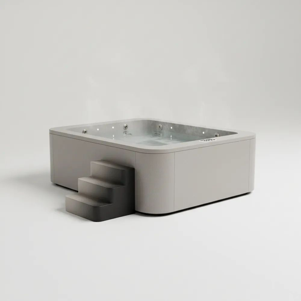 Jacuzzi de Exterior Acrílico con Escalera