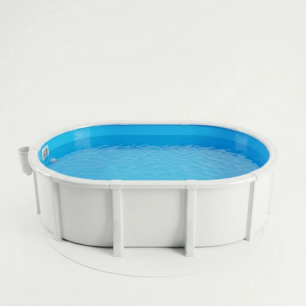 Piscina Ovalada de Acero Galvanizado con Forro de PVC Azul