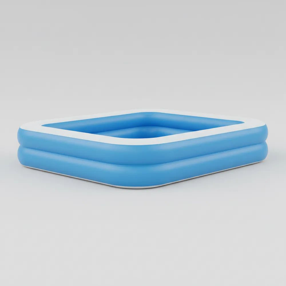 Piscina Hinchable Rectangular de PVC Azul y Blanco