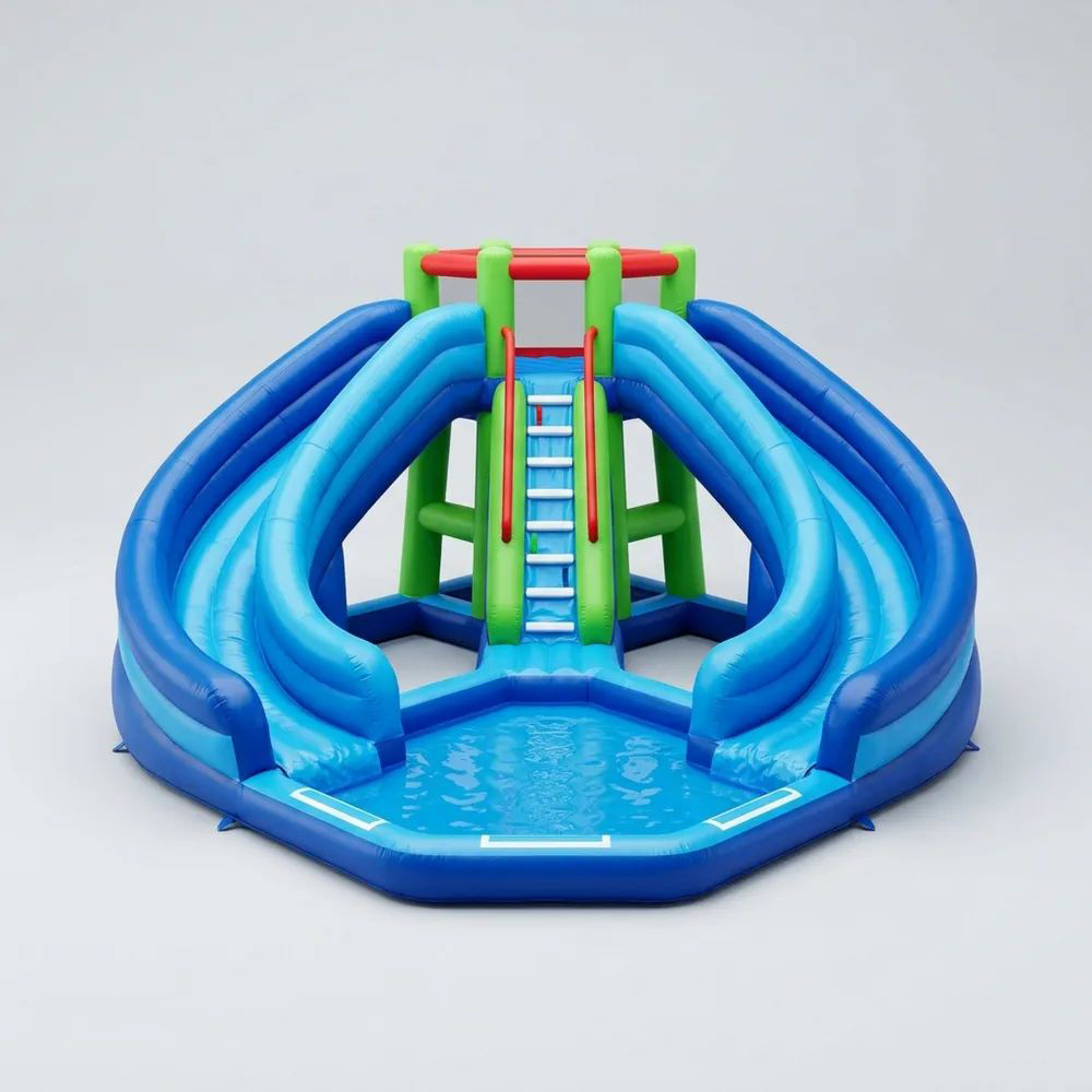 Tobogán Inflable de PVC Azul/Verde/Rojo