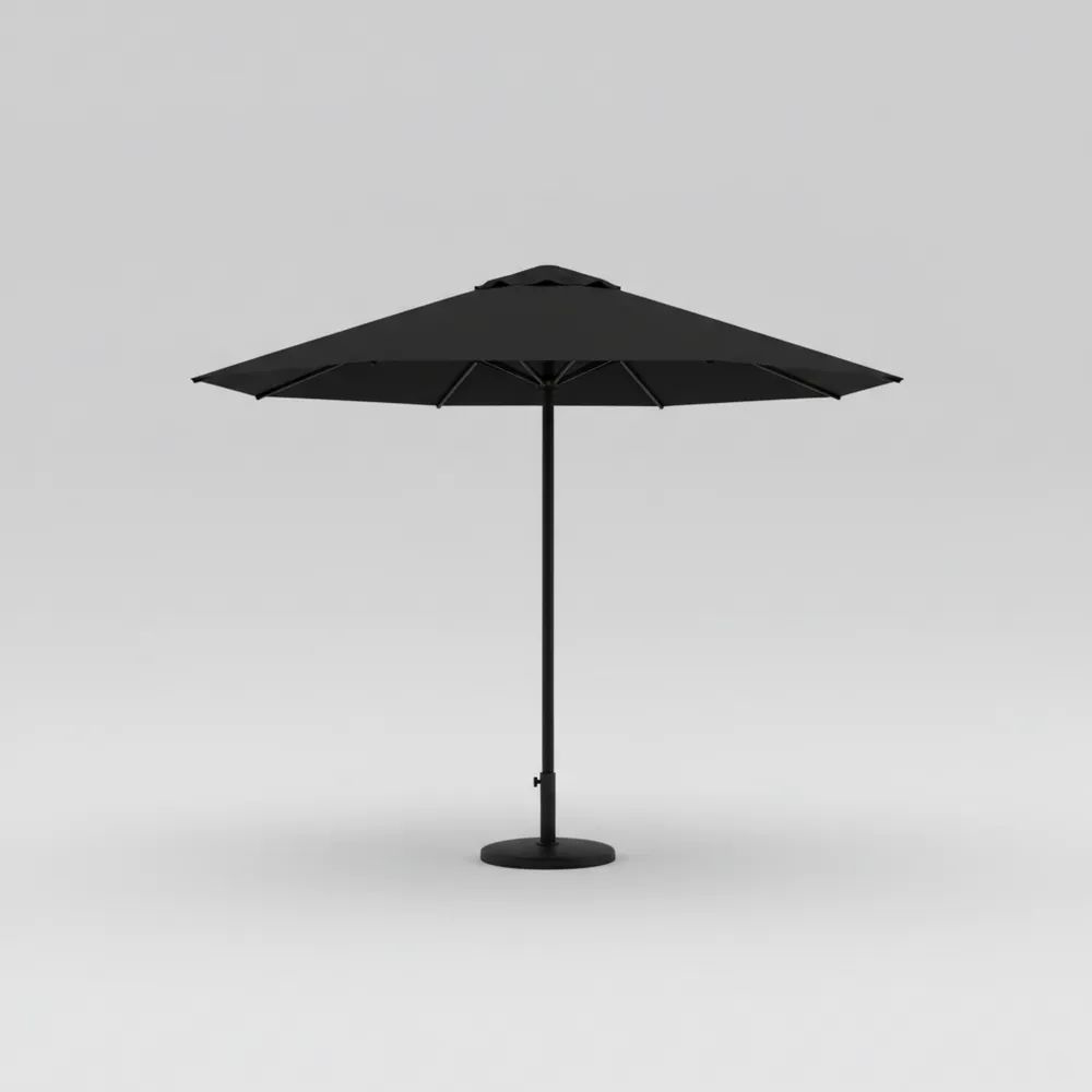 Sombrilla de Jardín de Aluminio y Tela Negra diámetro 300 cm