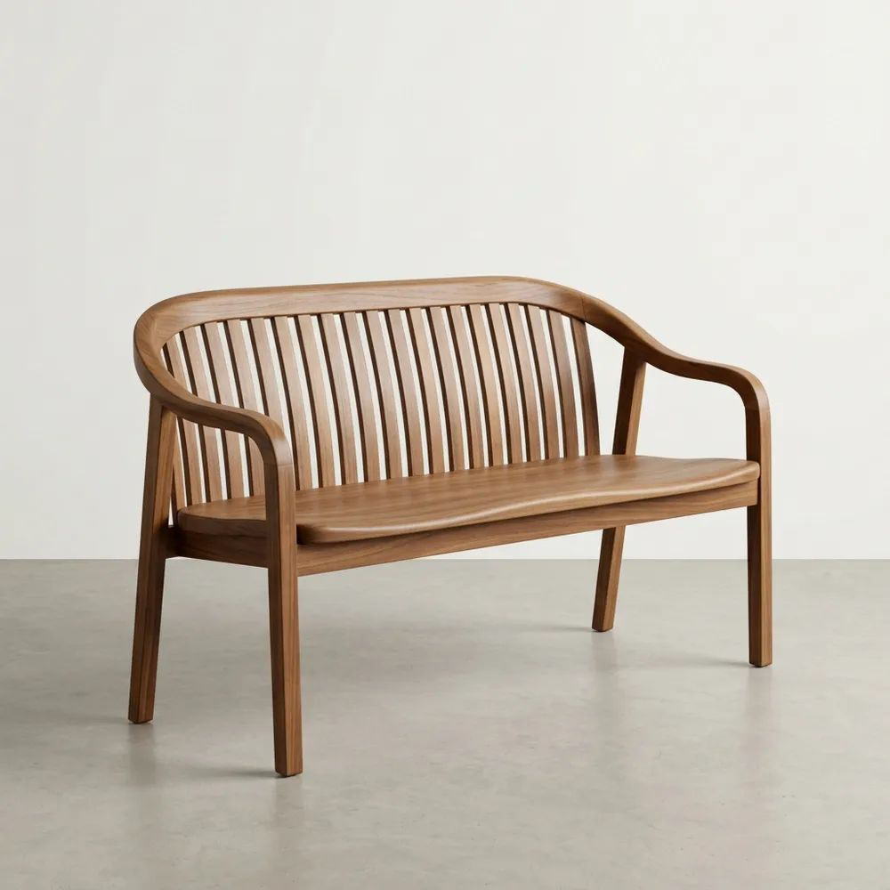 Banco de madera de nogal para exterior