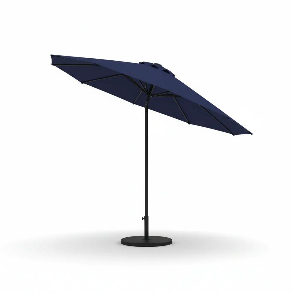 Parasol exterior inclinable de acero y poliéster azul diámetro 300 cm