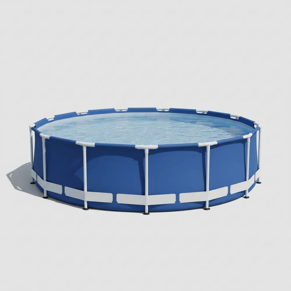 Piscina redonda desmontable Ø305 cm Acero Galvanizado y PVC Azul