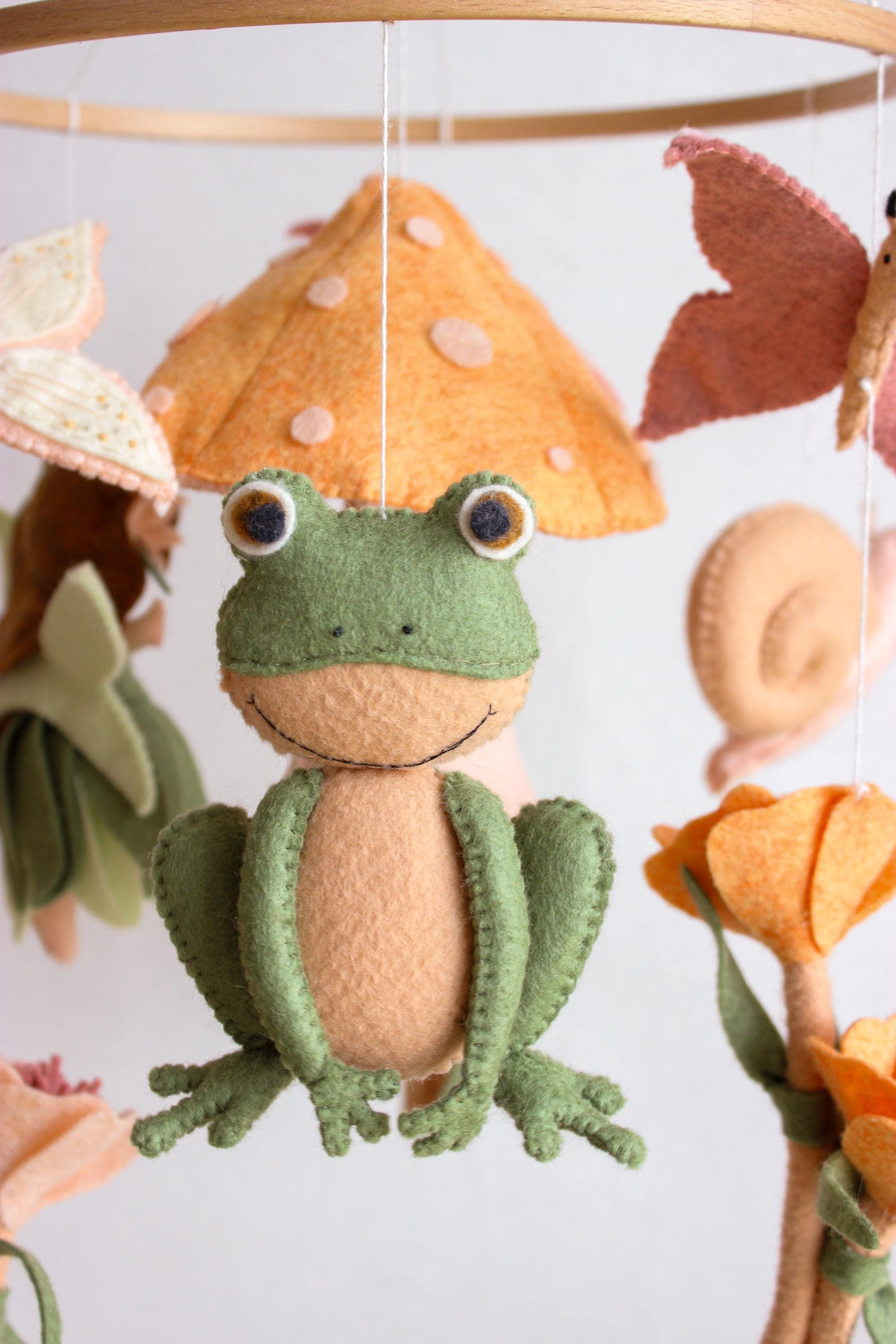 Woodland Fairy Mobile Mushroom Butterfly Garden Nursery Decor