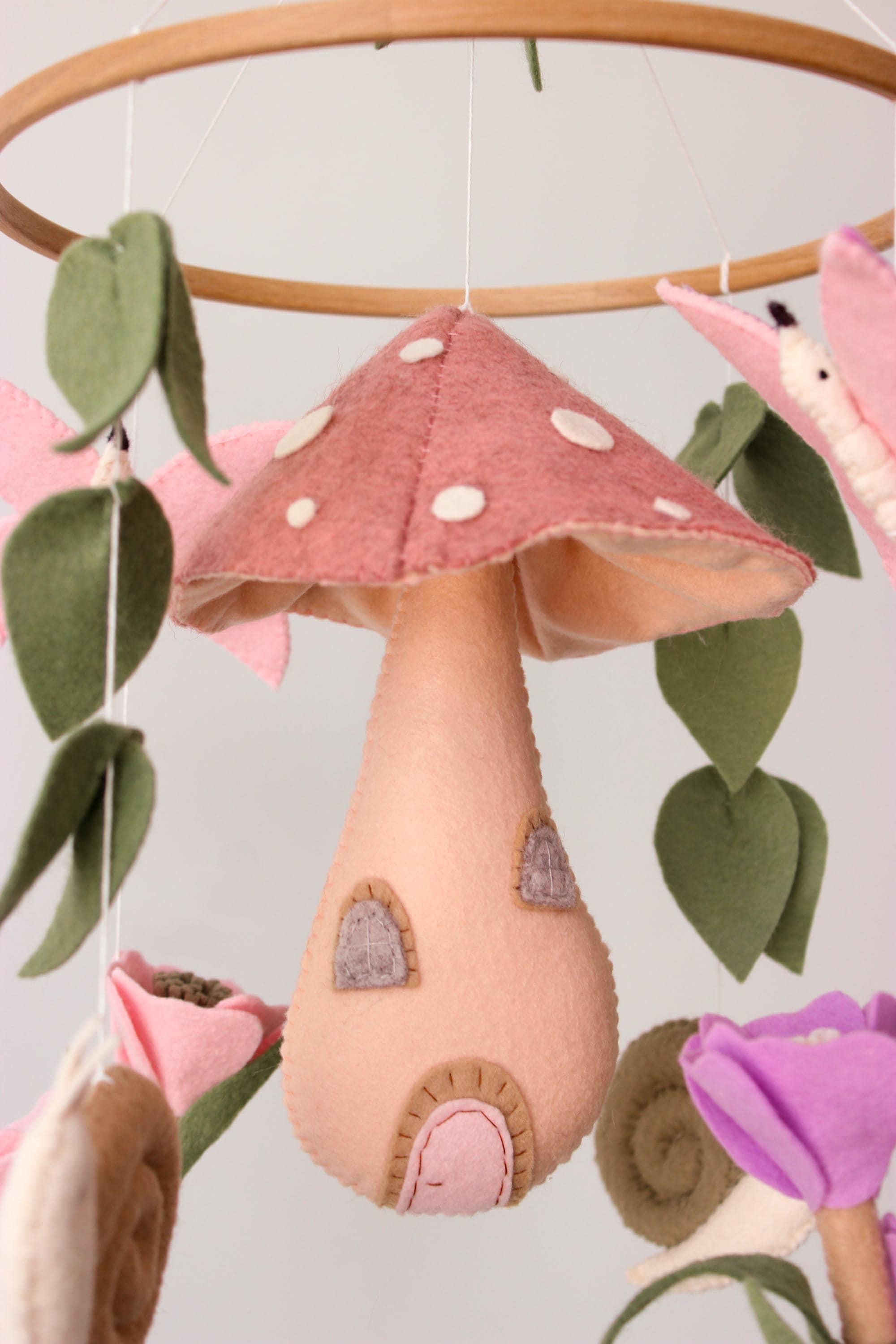 Enchanted Fairy Mobile Garden Mushroom Baby Nursery Decor