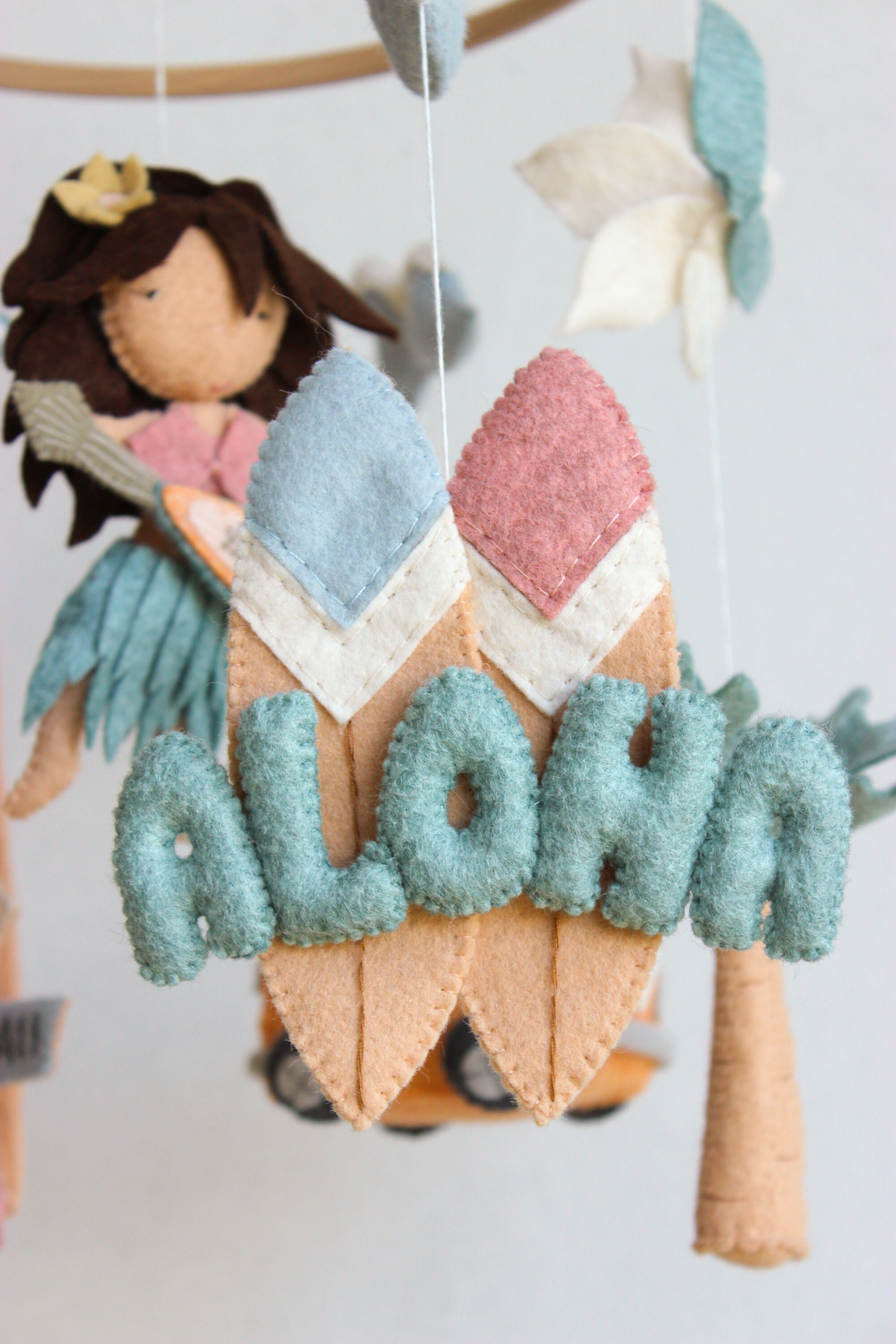 Hawaii Baby Mobile Surf Hula Girl Hawaiian Nursery Decor