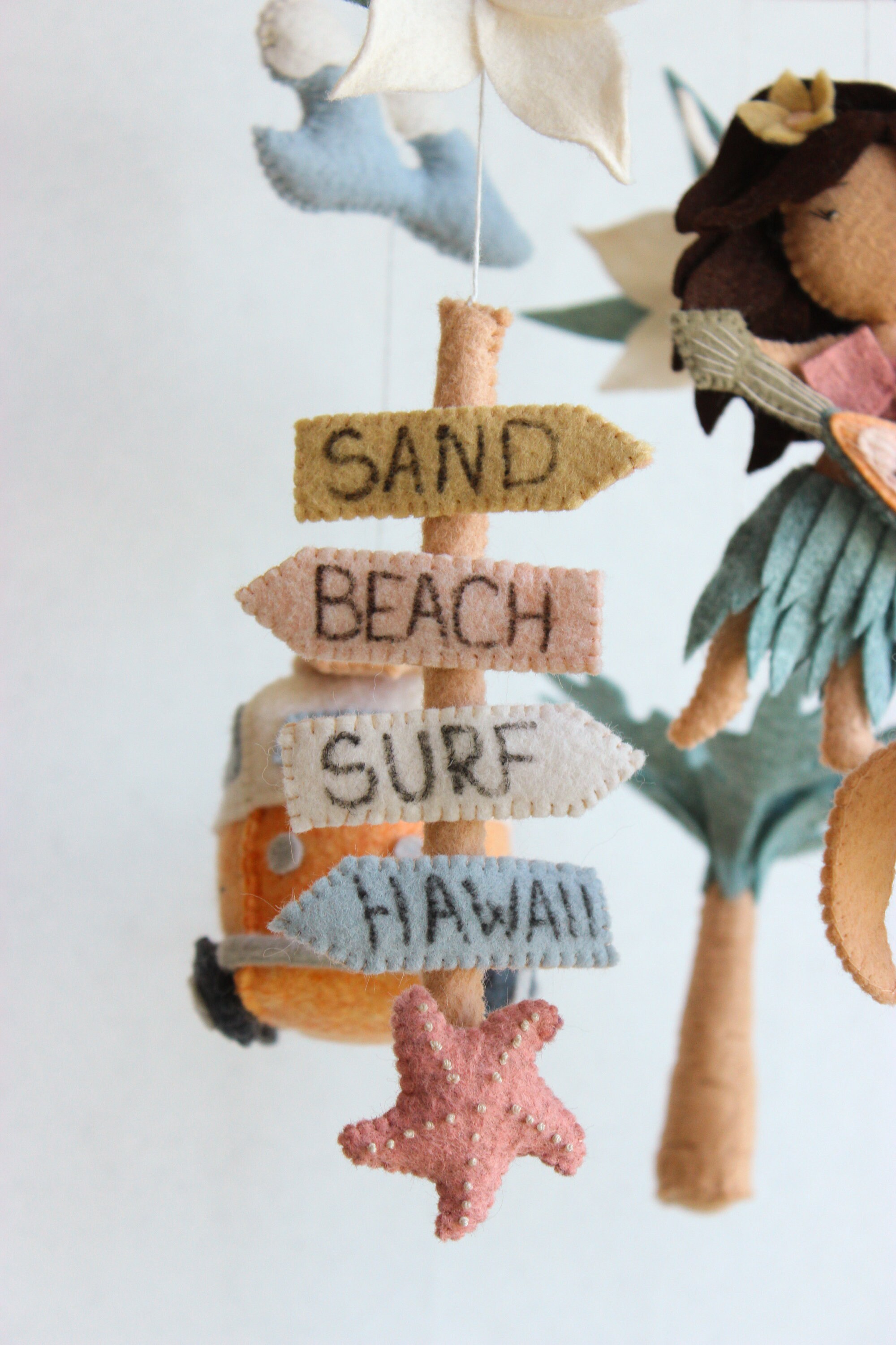 Hawaii Baby Mobile Surf Hula Girl Hawaiian Nursery Decor