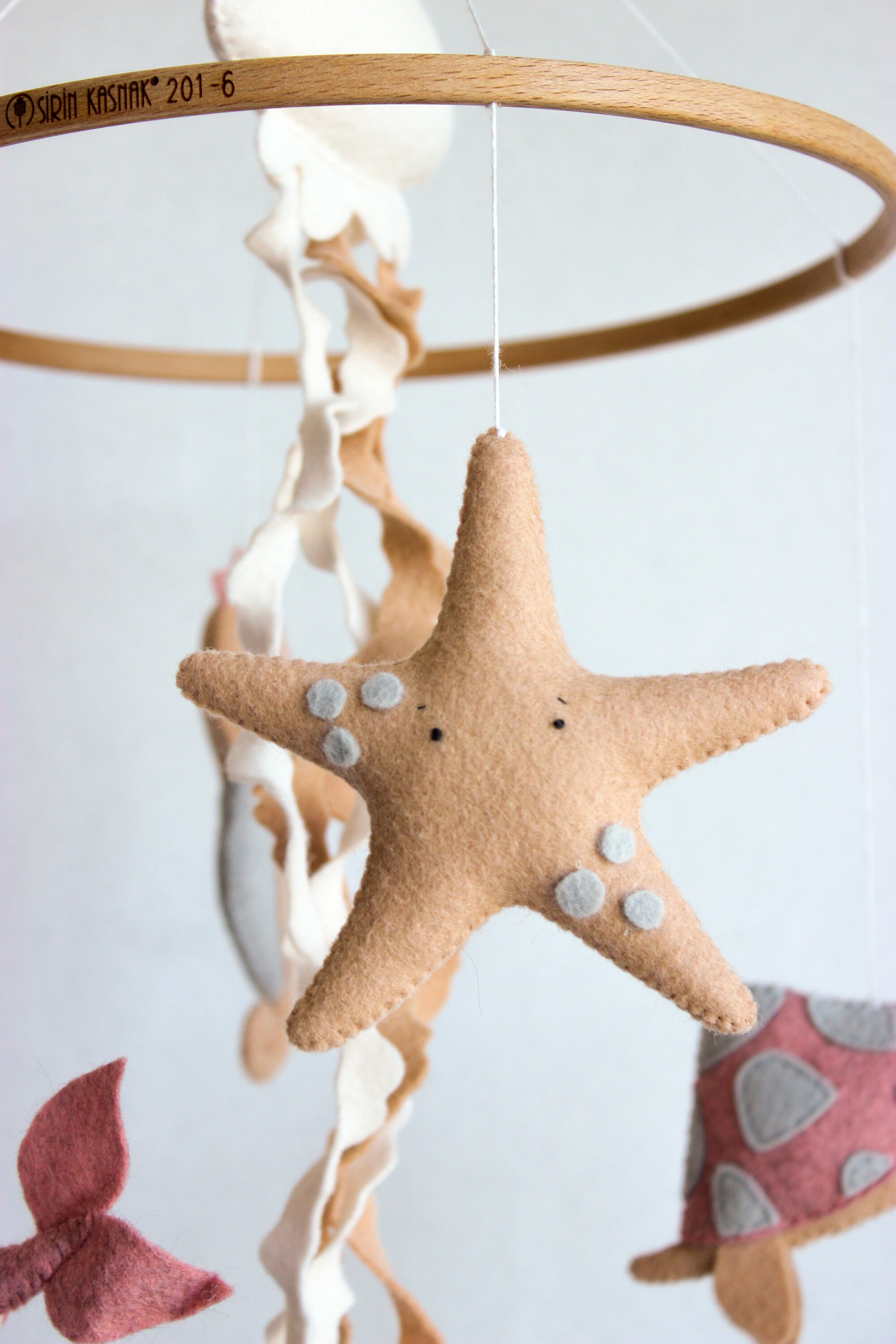 Ocean Baby Mobile Jellyfish Boho Girl Nursery Decor