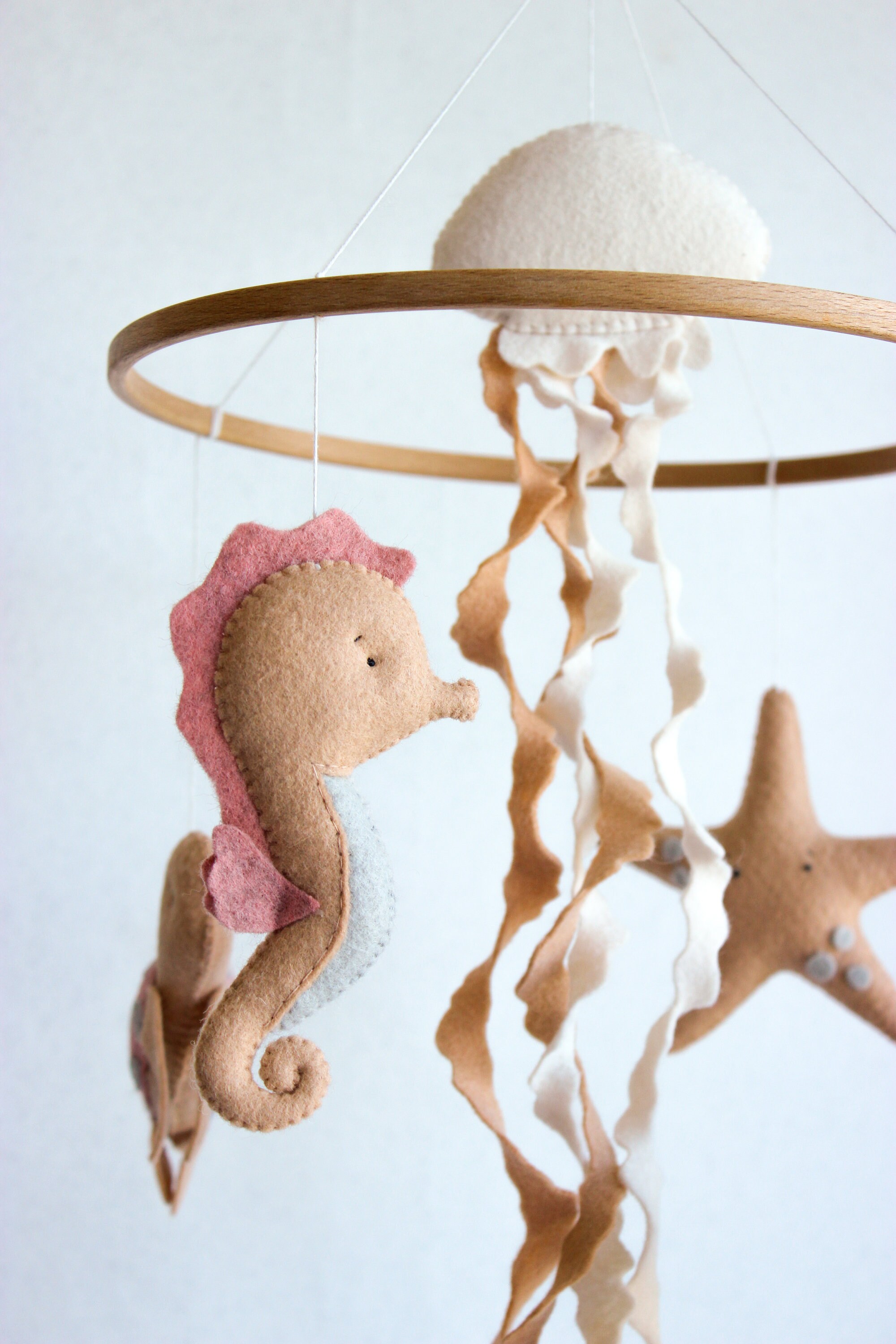 Ocean Baby Mobile Jellyfish Boho Girl Nursery Decor