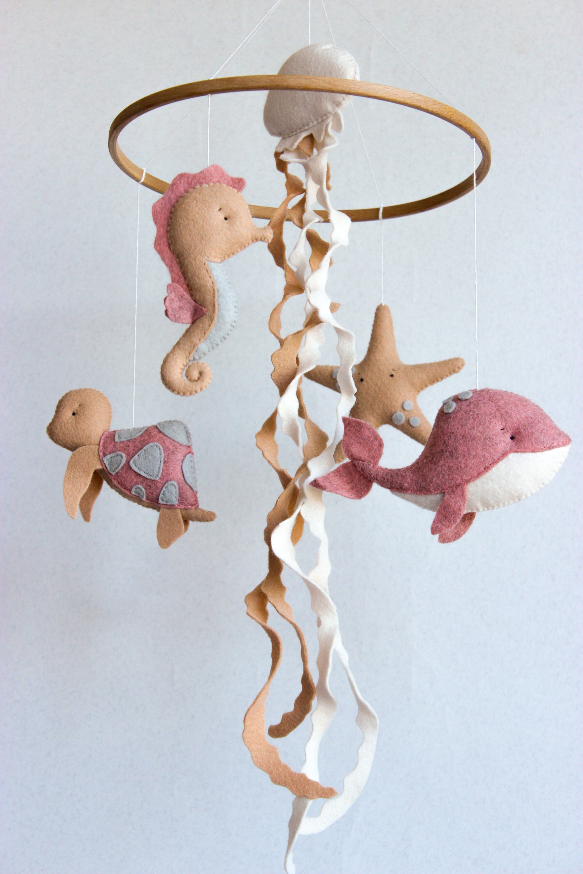 Ocean Baby Mobile Jellyfish Boho Girl Nursery Decor