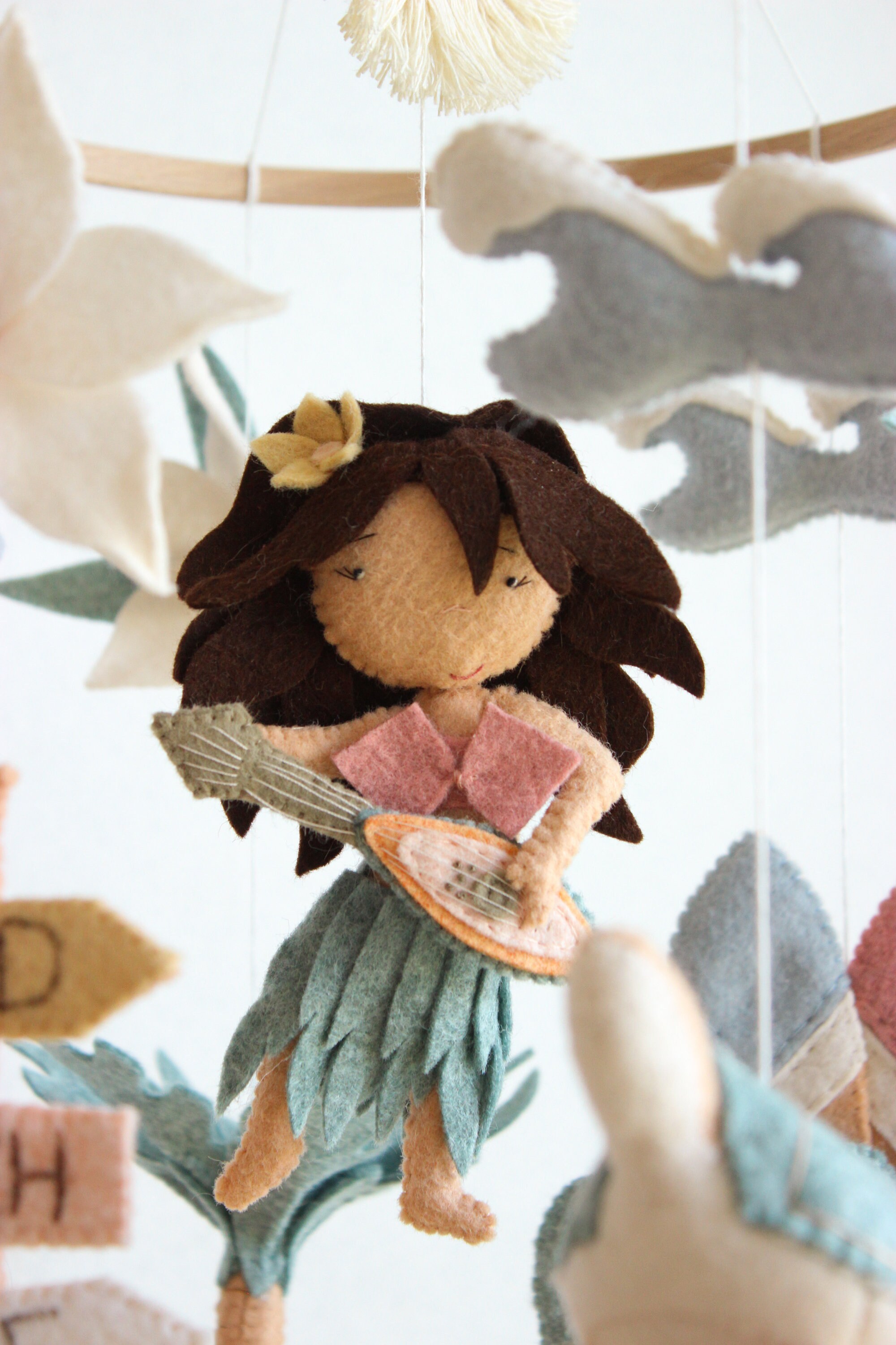 Hawaii Baby Mobile Surf Hula Girl Hawaiian Nursery Decor