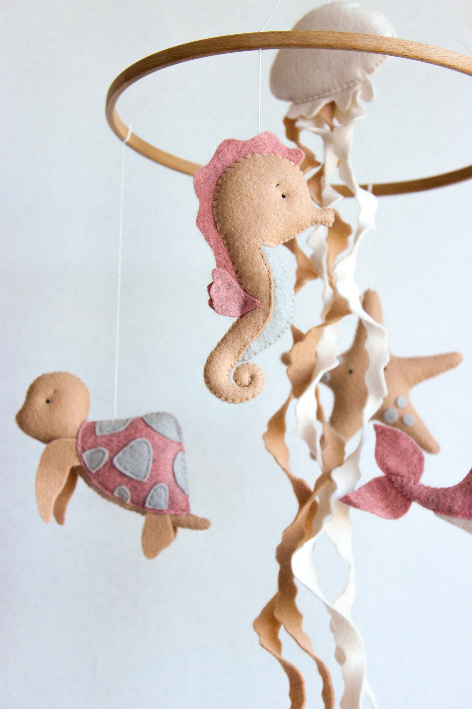 Ocean Baby Mobile Jellyfish Boho Girl Nursery Decor