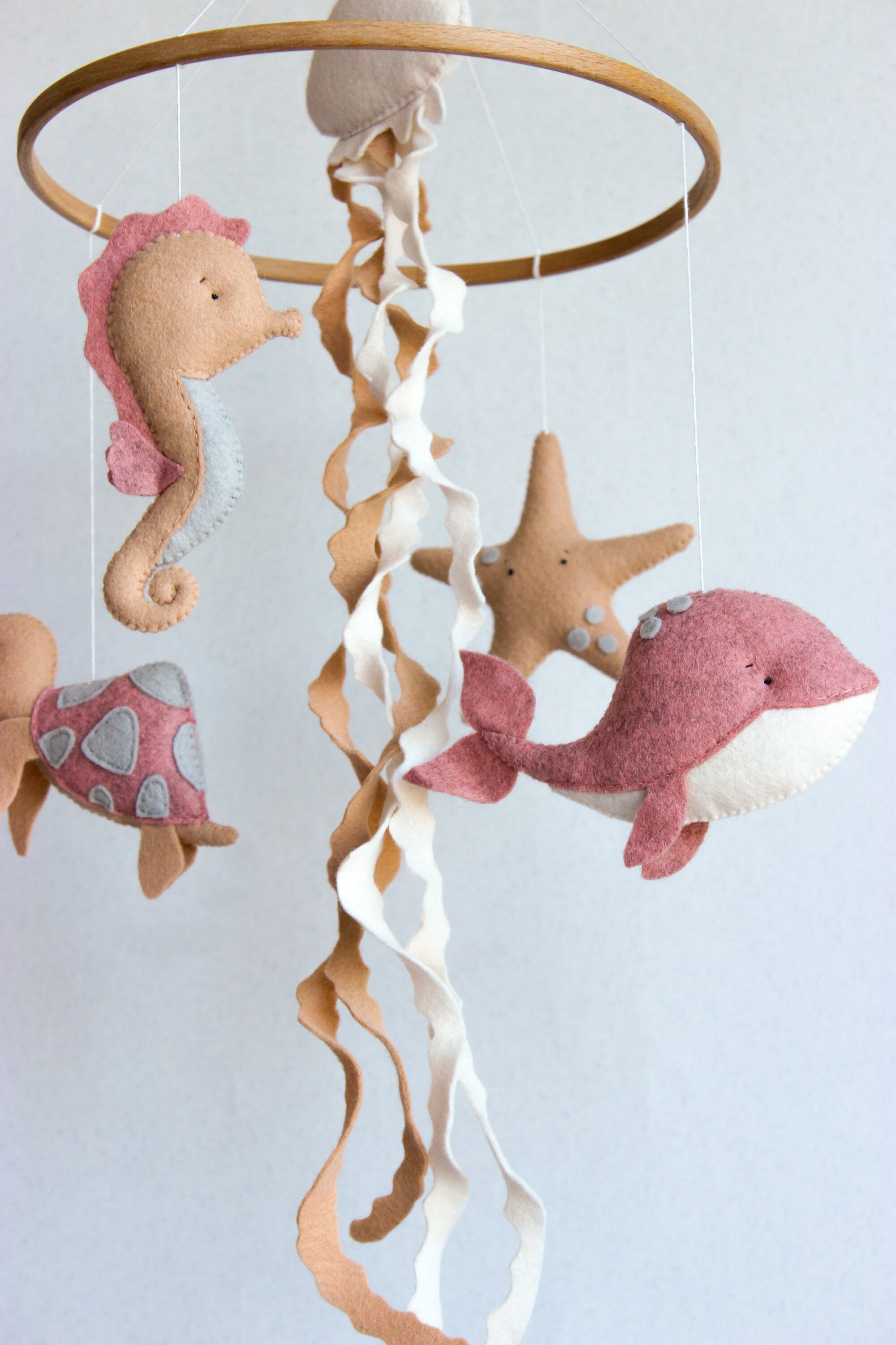 Ocean Baby Mobile Jellyfish Boho Girl Nursery Decor