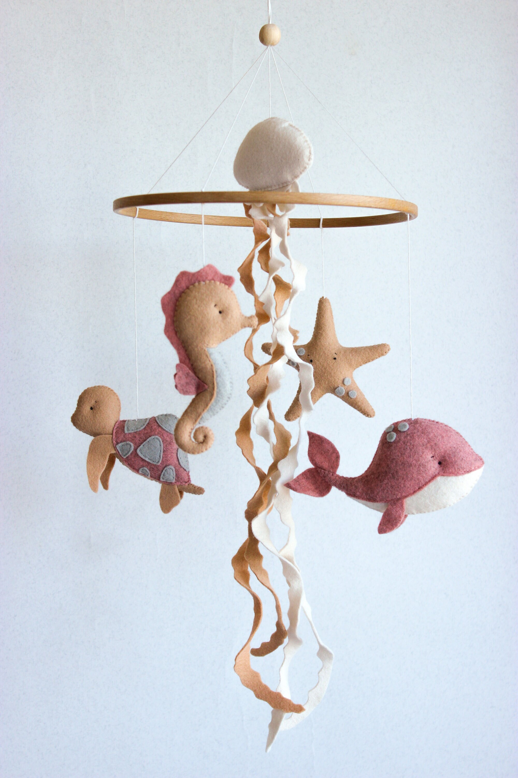 Ocean Baby Mobile Jellyfish Boho Girl Nursery Decor