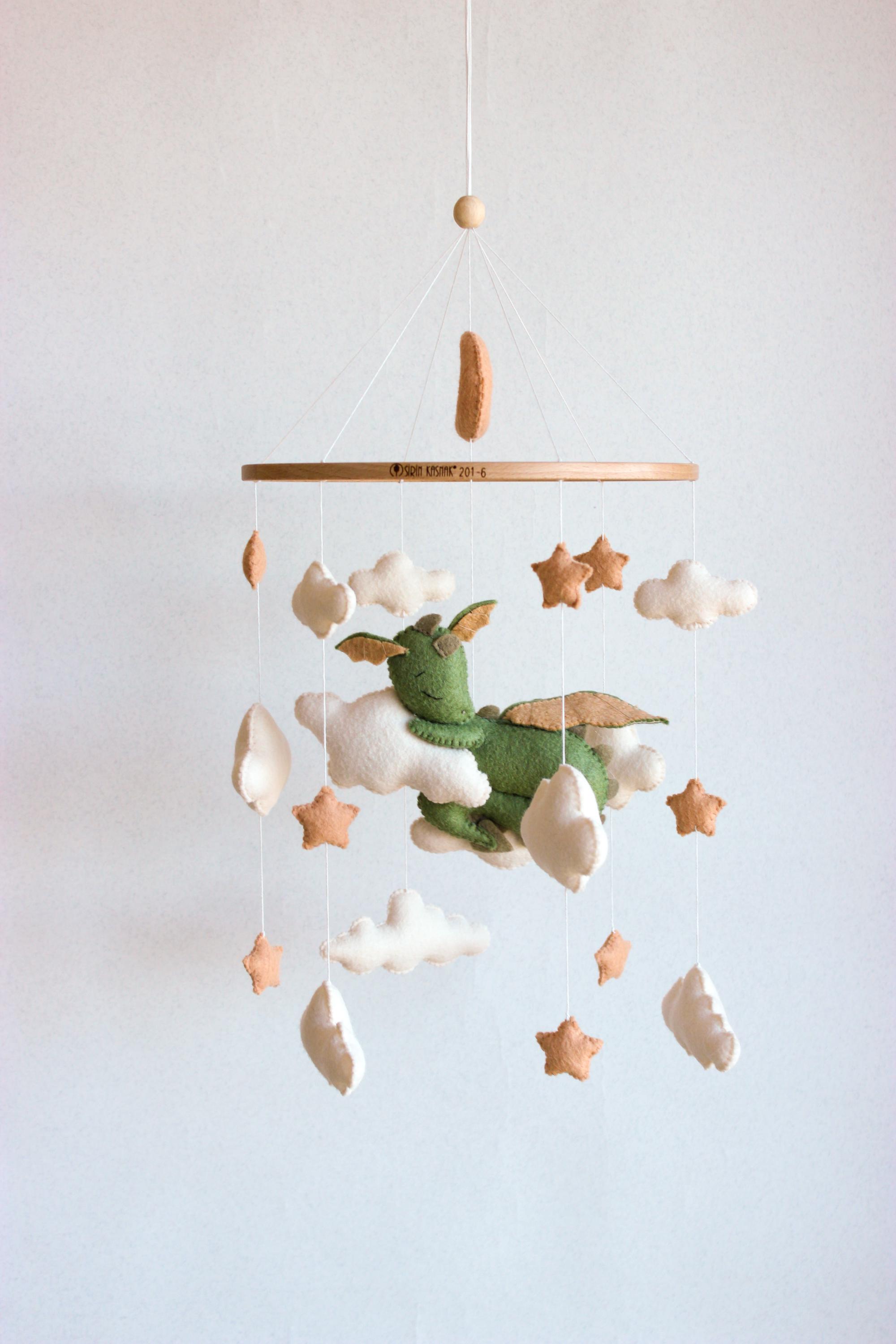 Dragon Baby Mobile Clouds Stars Nursery Decor