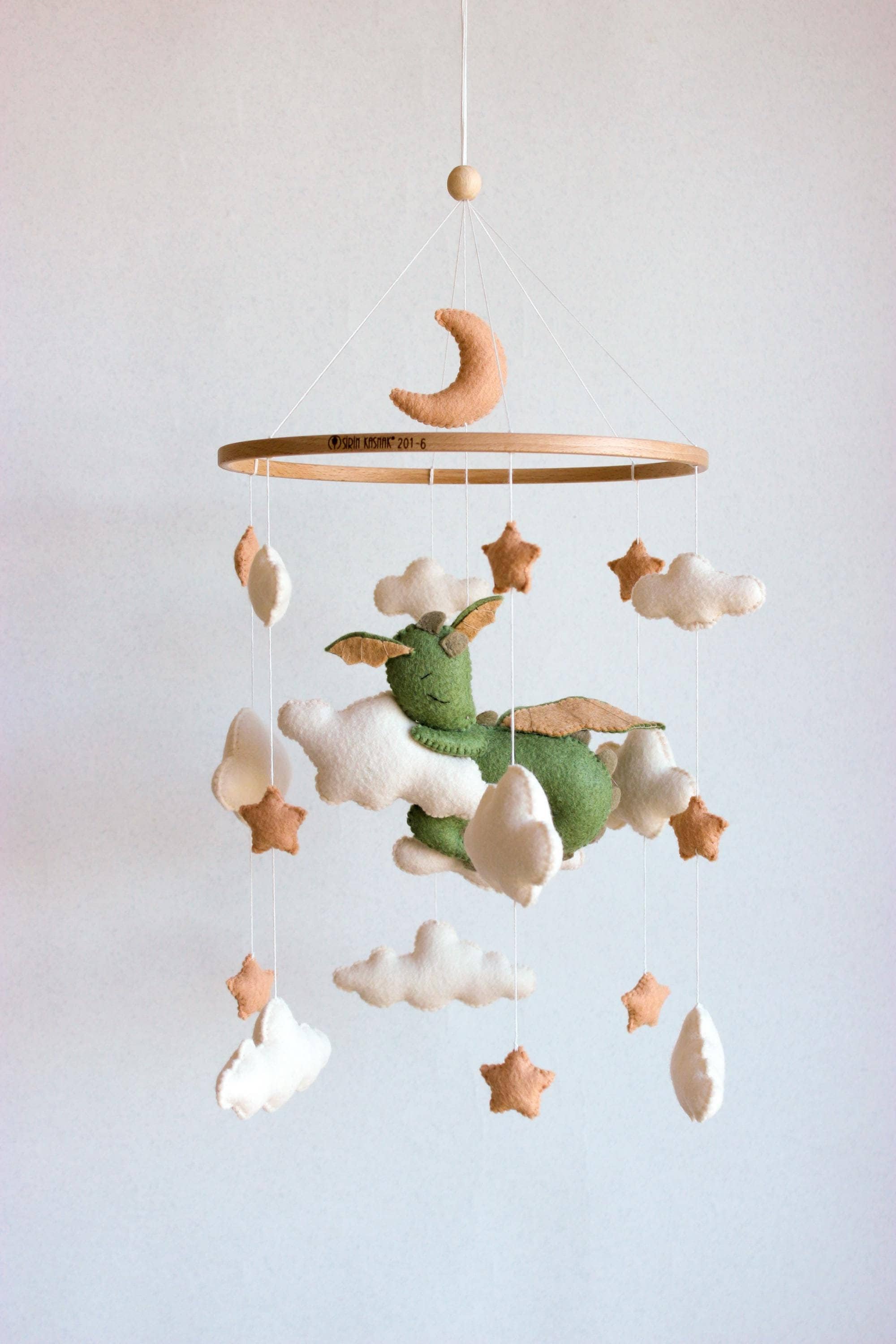 Dragon Baby Mobile Clouds Stars Nursery Decor