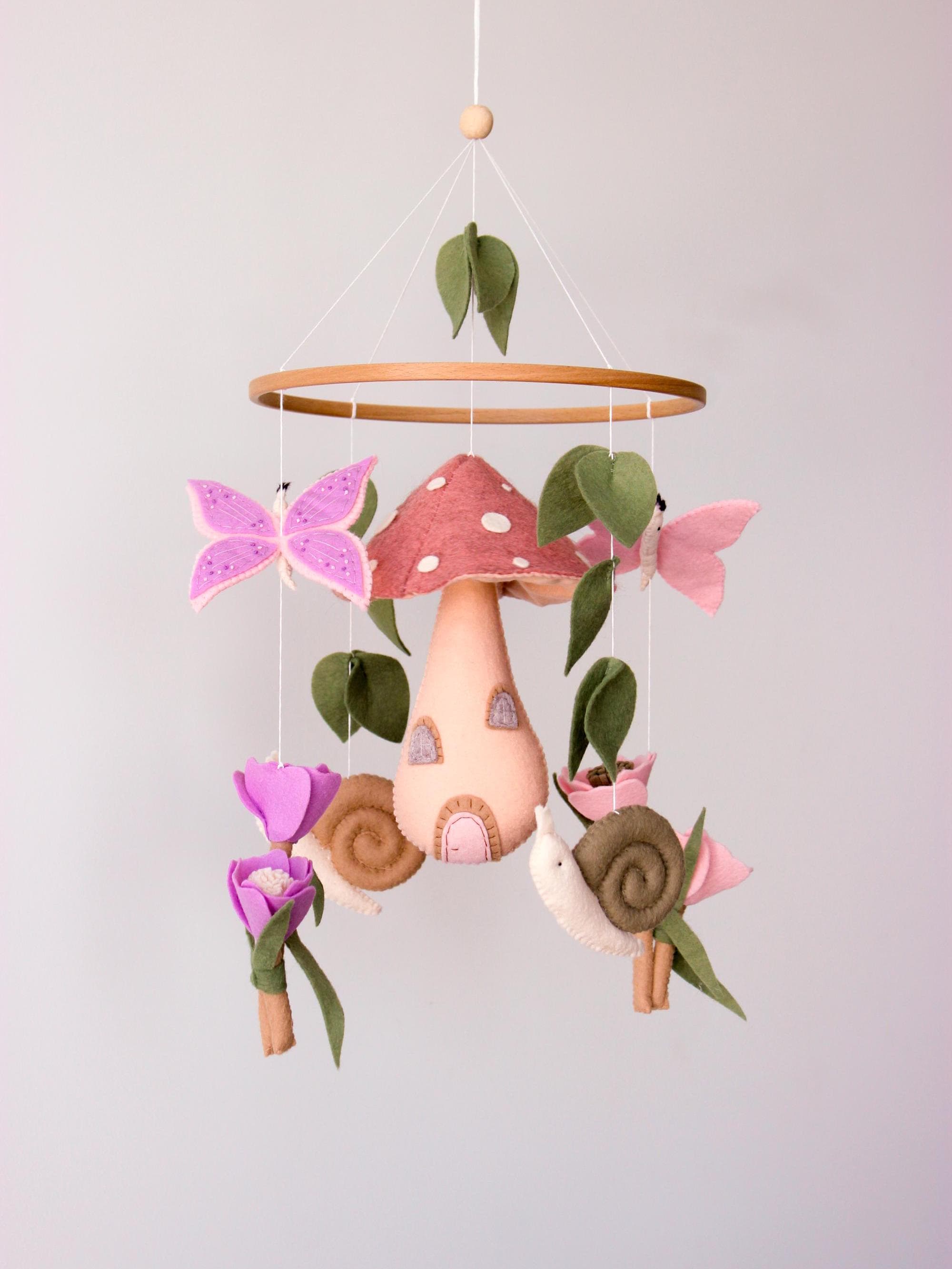 Enchanted Fairy Mobile Garden Mushroom Baby Nursery Decor