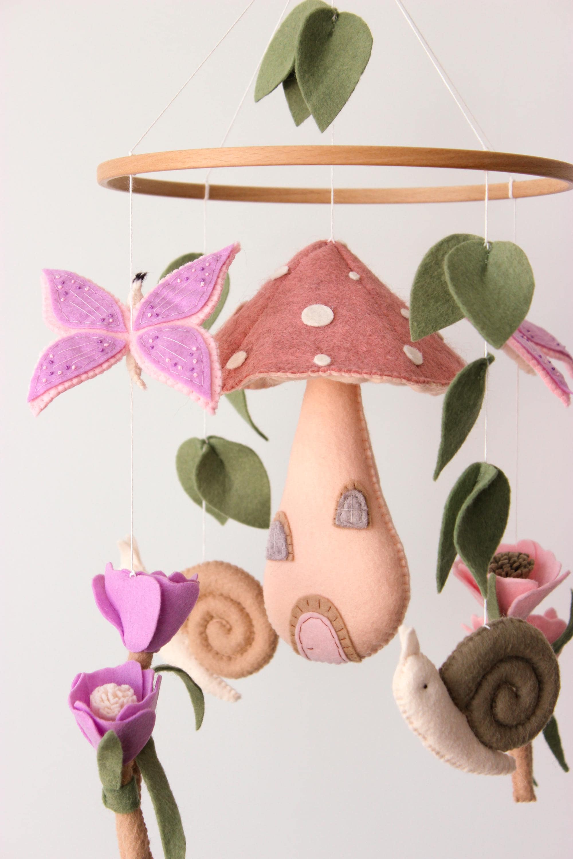 Enchanted Fairy Mobile Garden Mushroom Baby Nursery Decor
