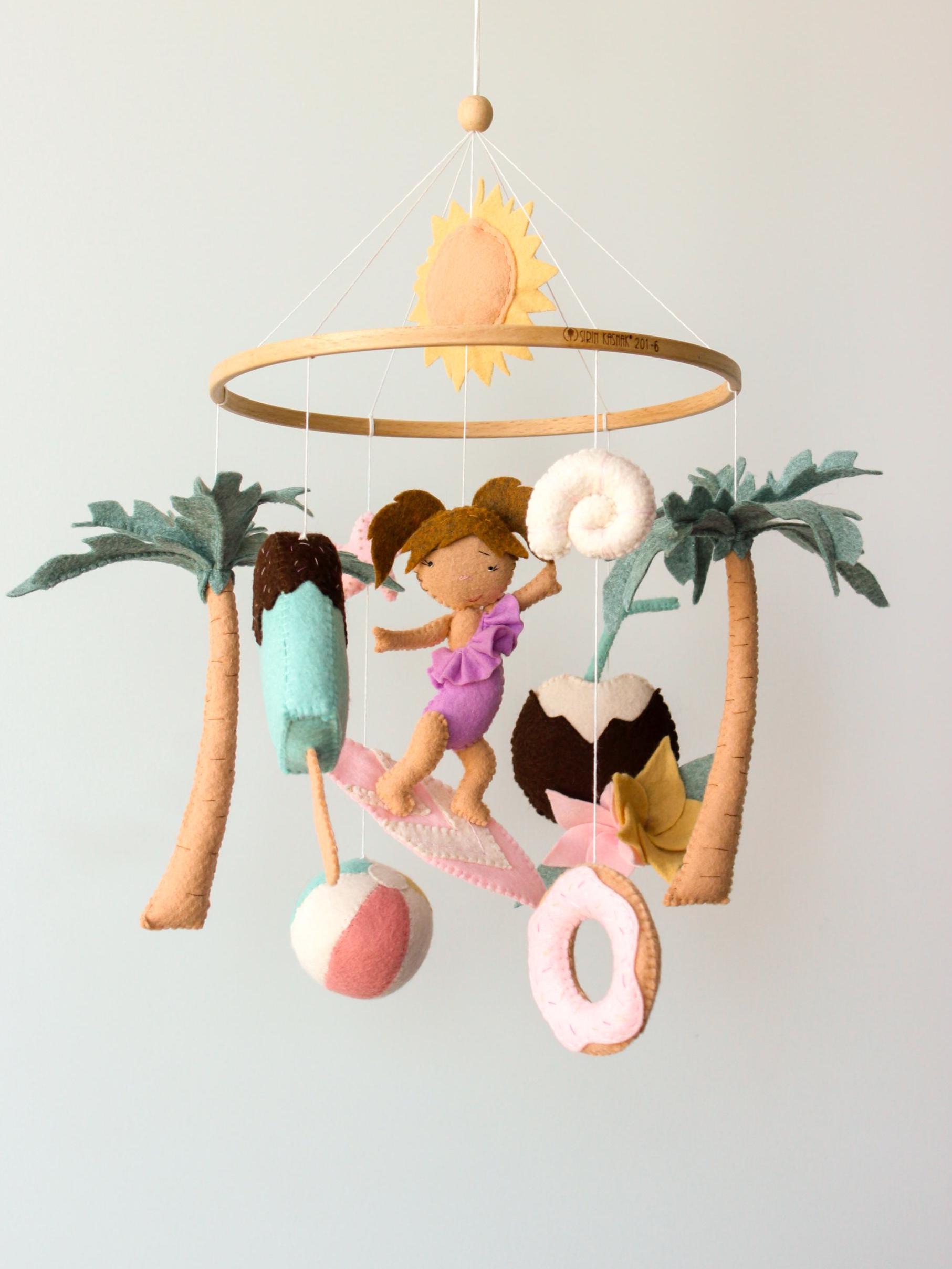 Beach Baby Mobile Surf Coastal Girl Nursery Decor