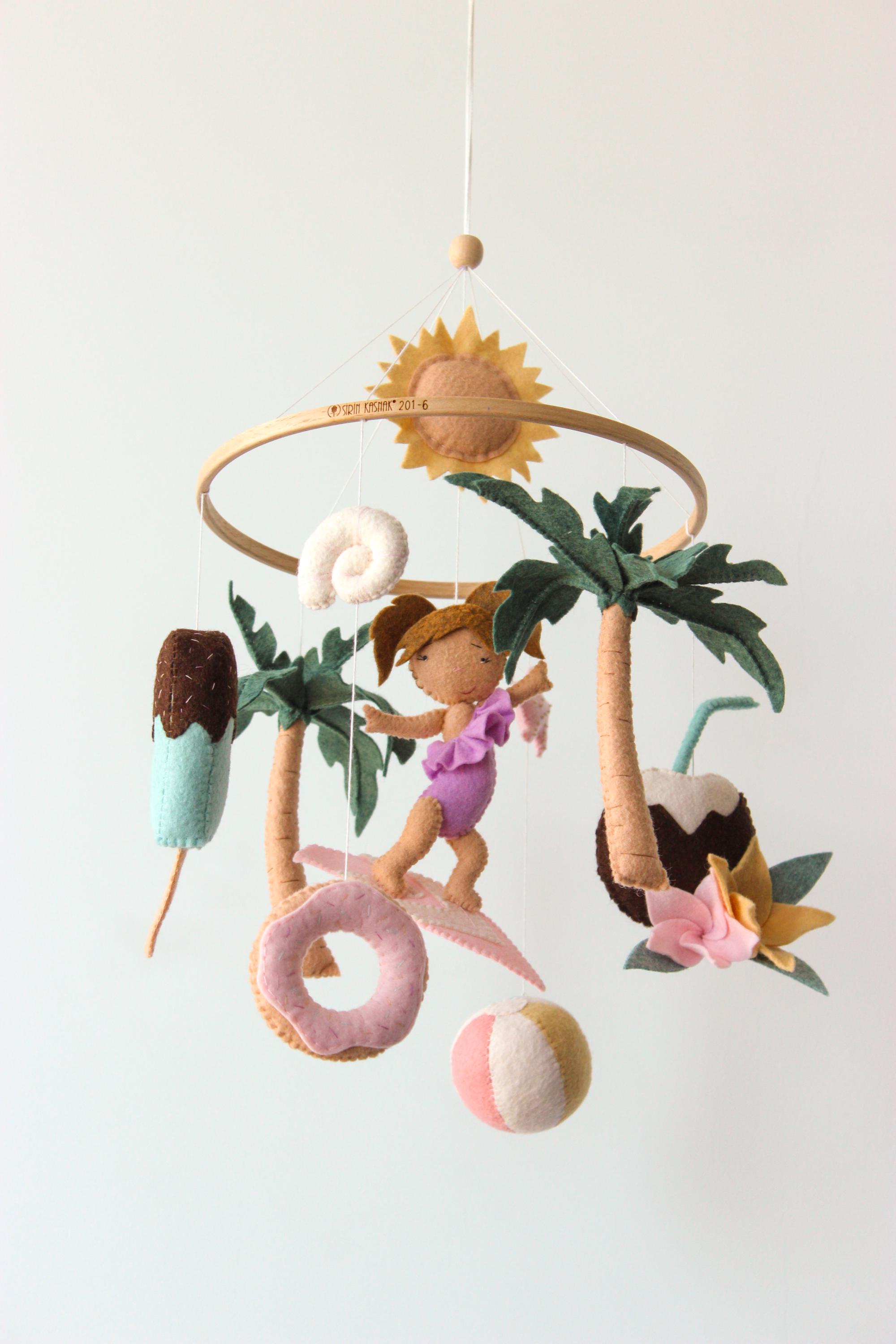 Surf Baby Mobile Ocean Beachy Girl Nursery Decor