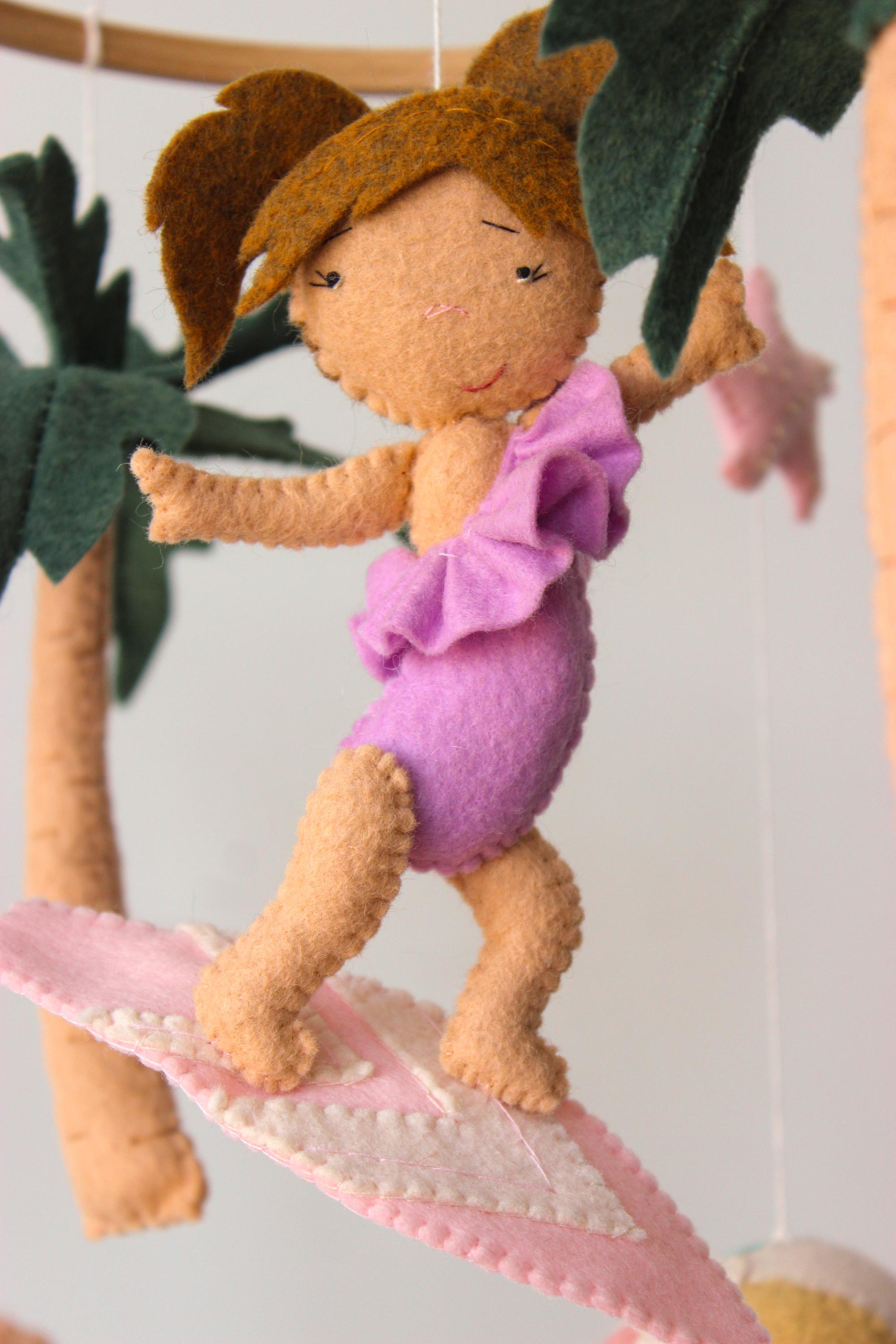 Surf Baby Mobile Ocean Beachy Girl Nursery Decor