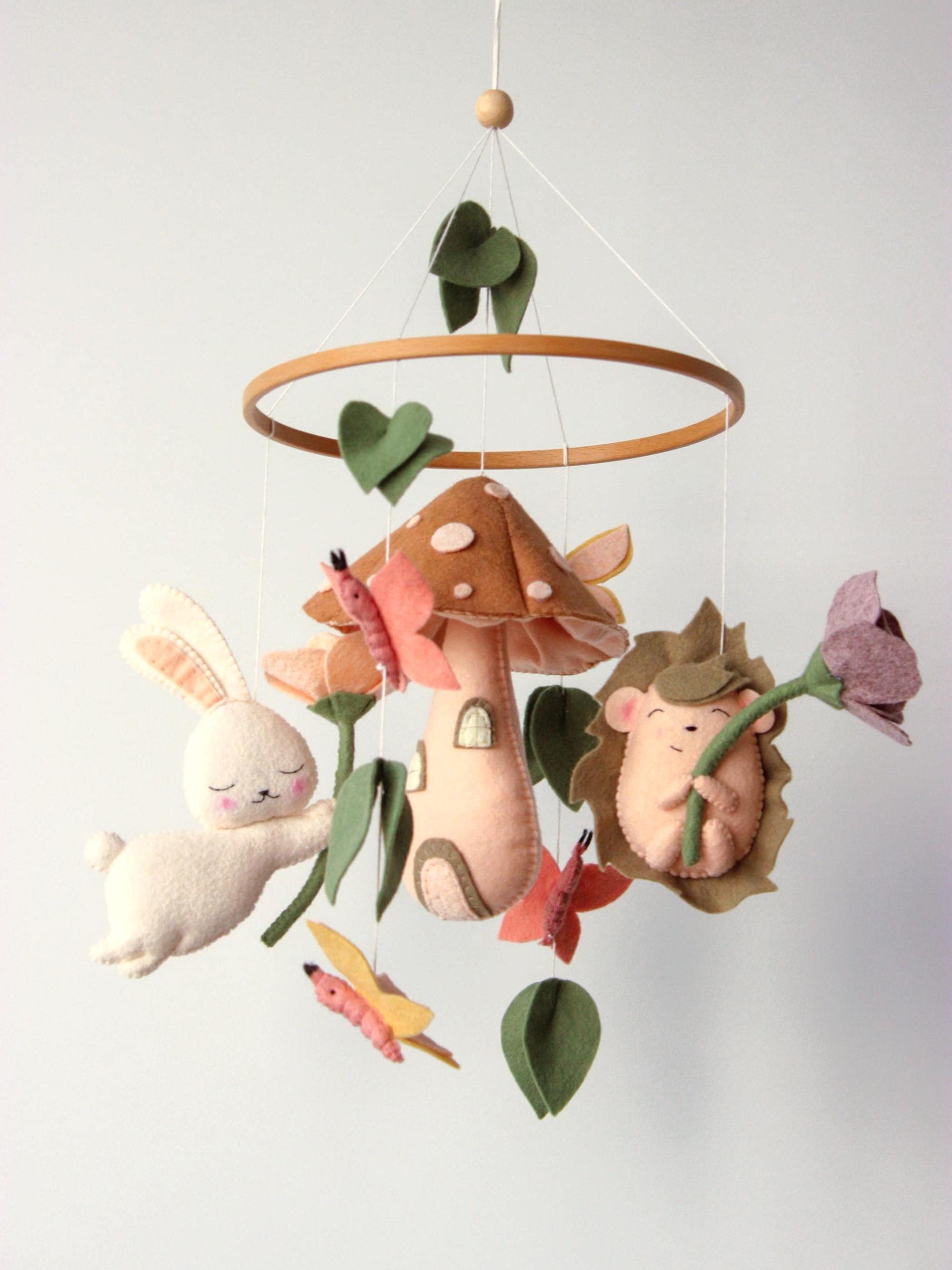 Woodland Baby Mobile Mushroom Forest Fairytale Nursery Decor