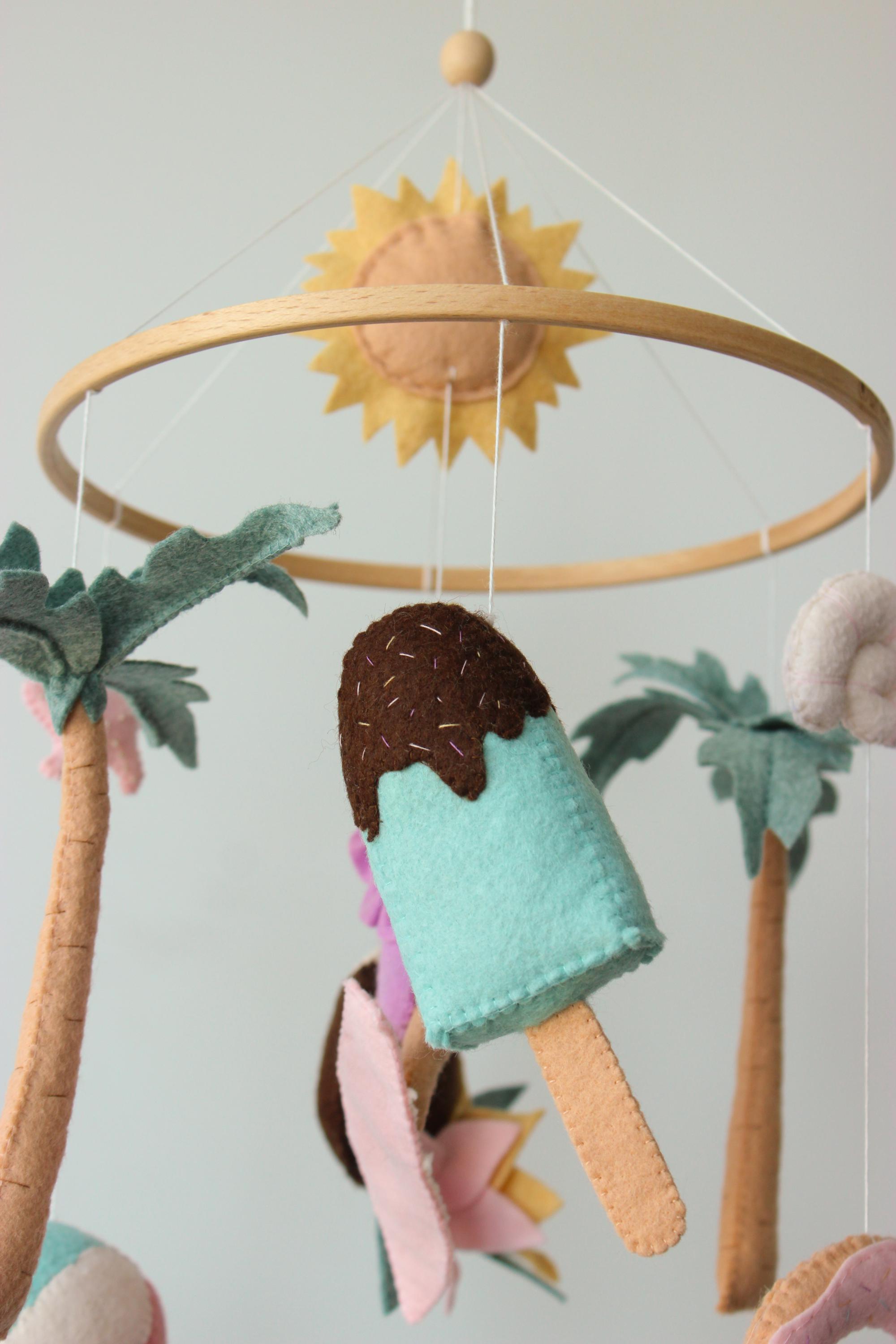 Beach Baby Mobile Surf Coastal Girl Nursery Decor