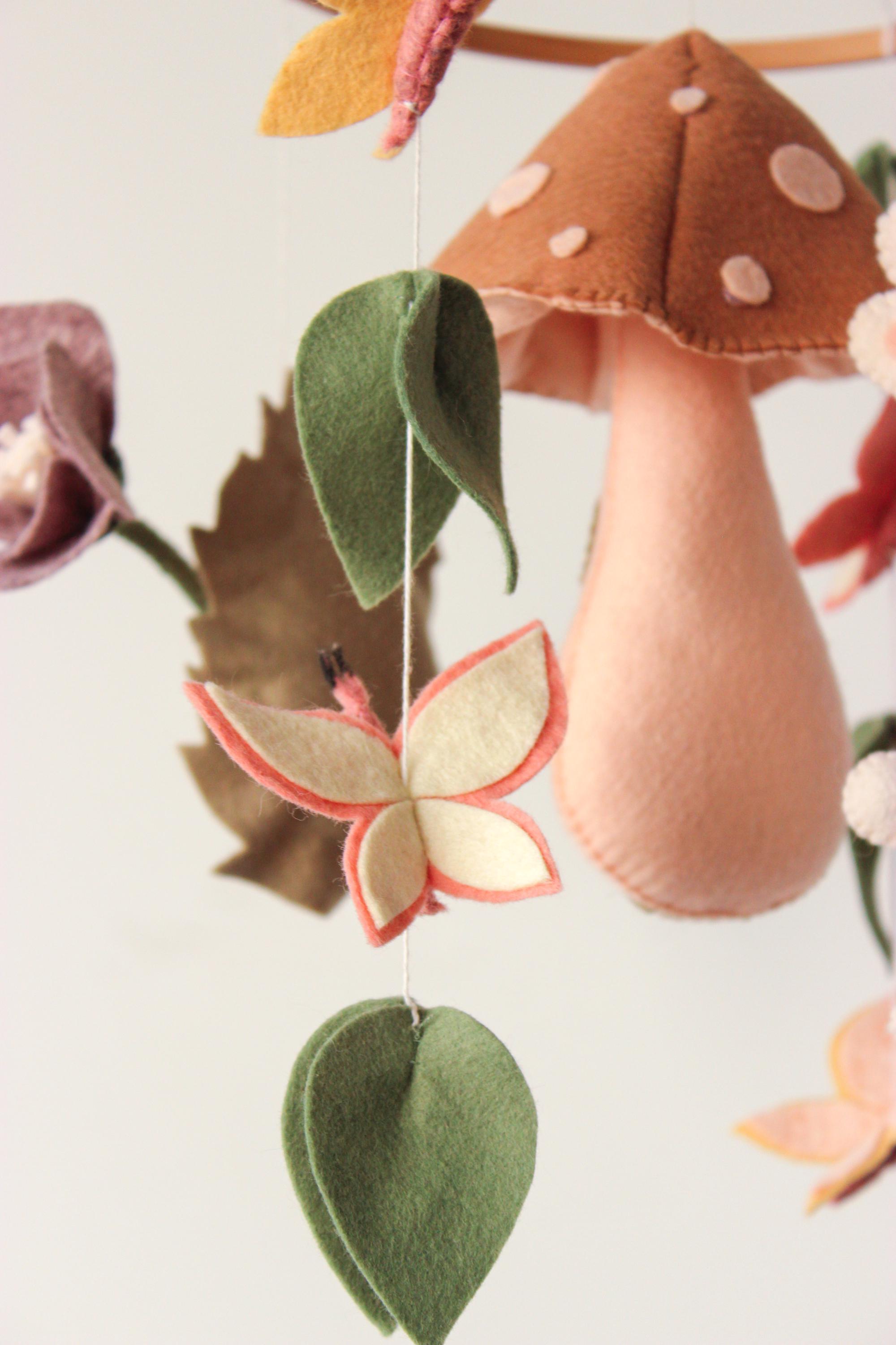 Woodland Baby Mobile Mushroom Forest Fairytale Nursery Decor