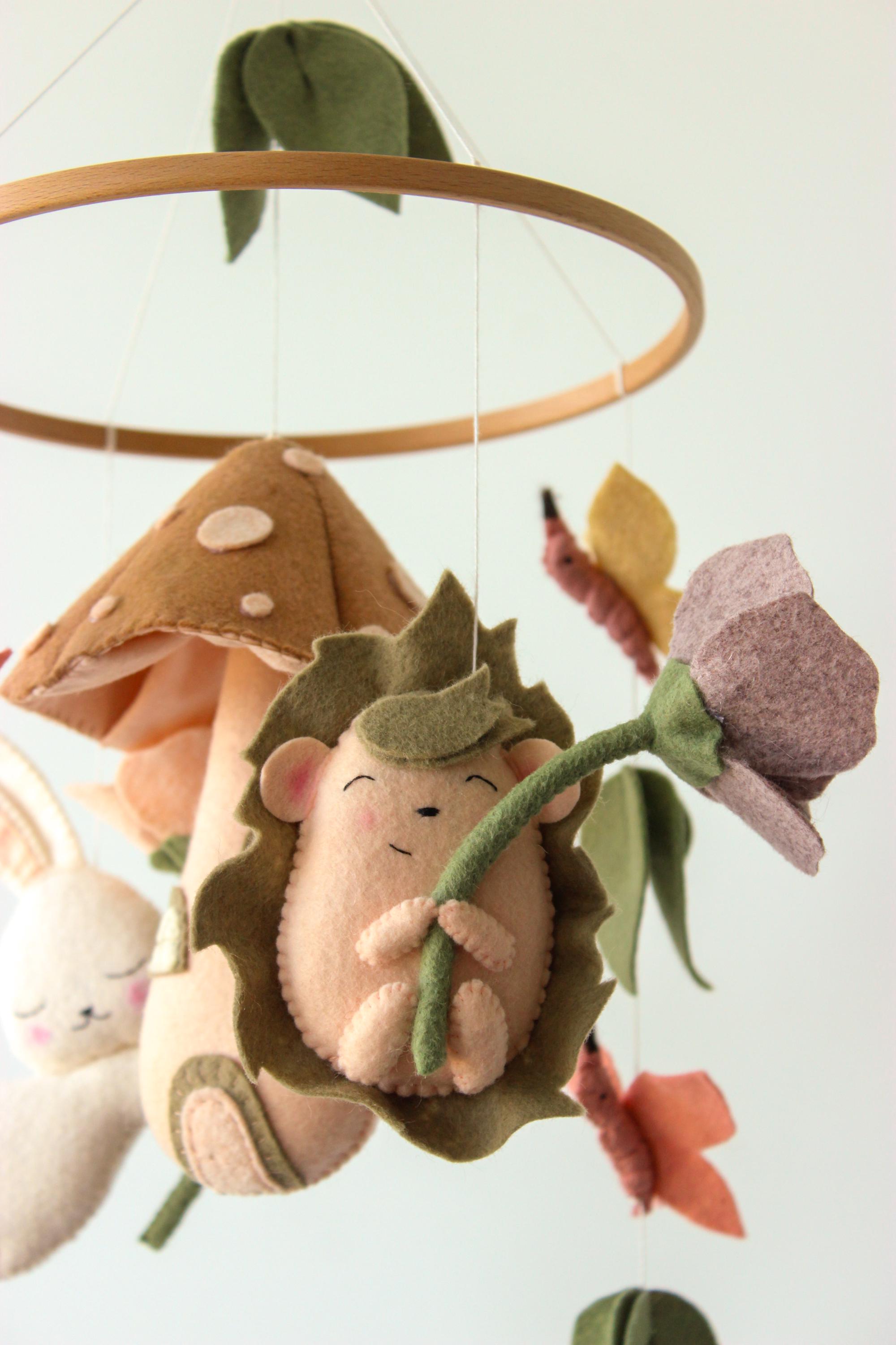 Woodland Baby Mobile Mushroom Forest Fairytale Nursery Decor