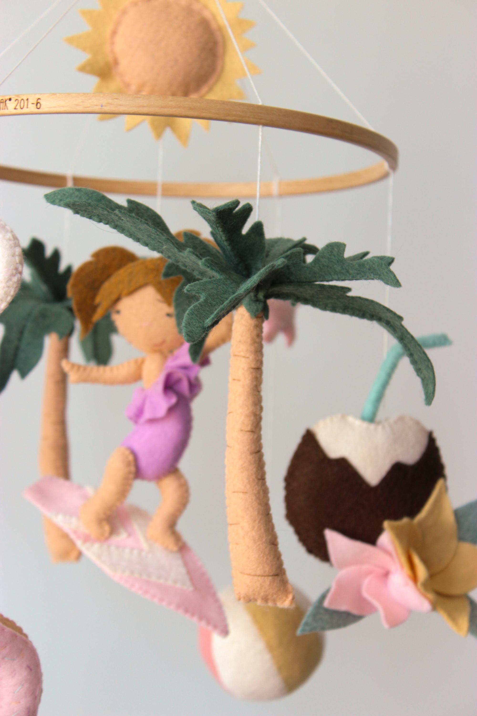 Surf Baby Mobile Ocean Beachy Girl Nursery Decor