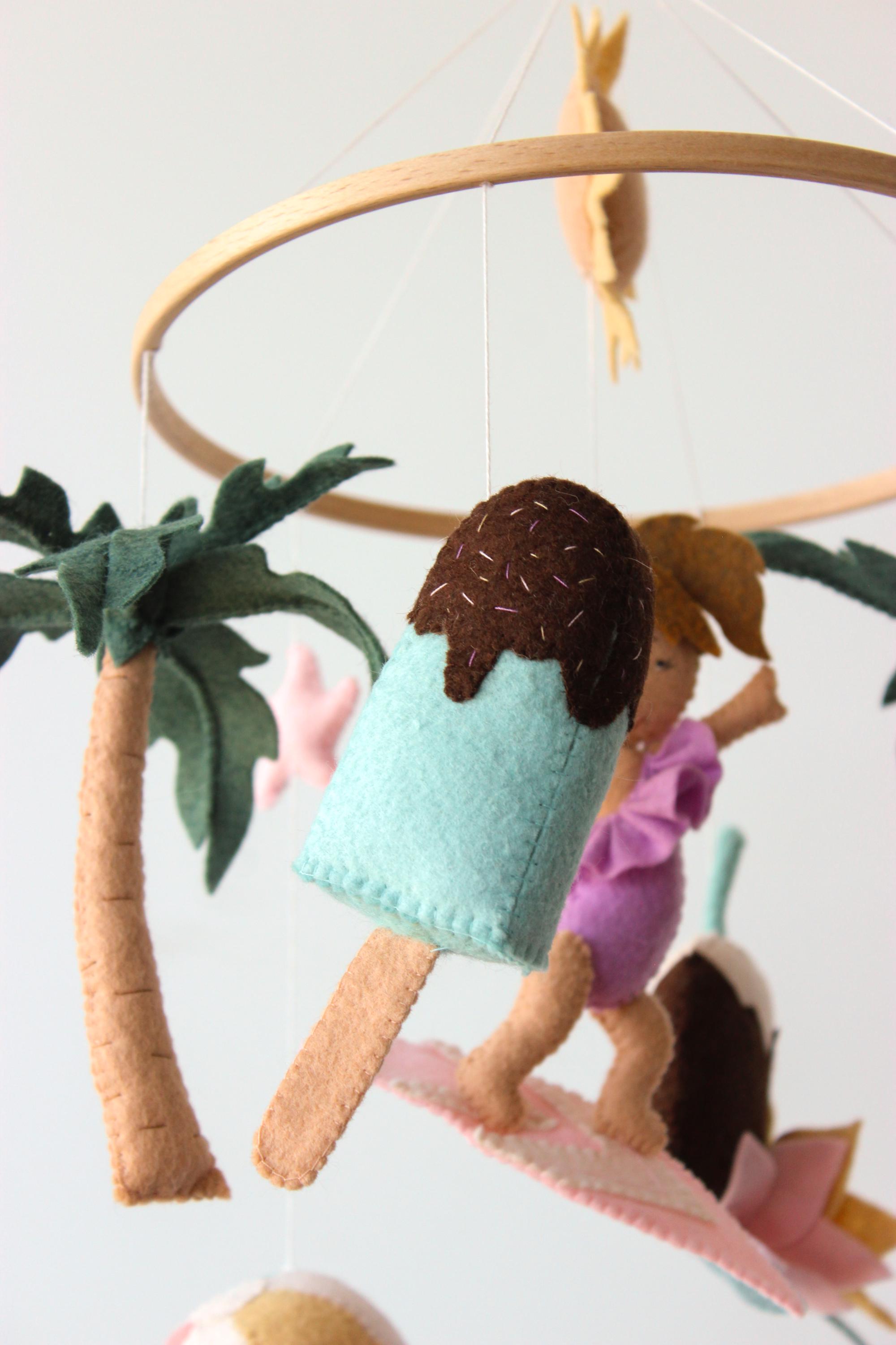 Surf Baby Mobile Ocean Beachy Girl Nursery Decor
