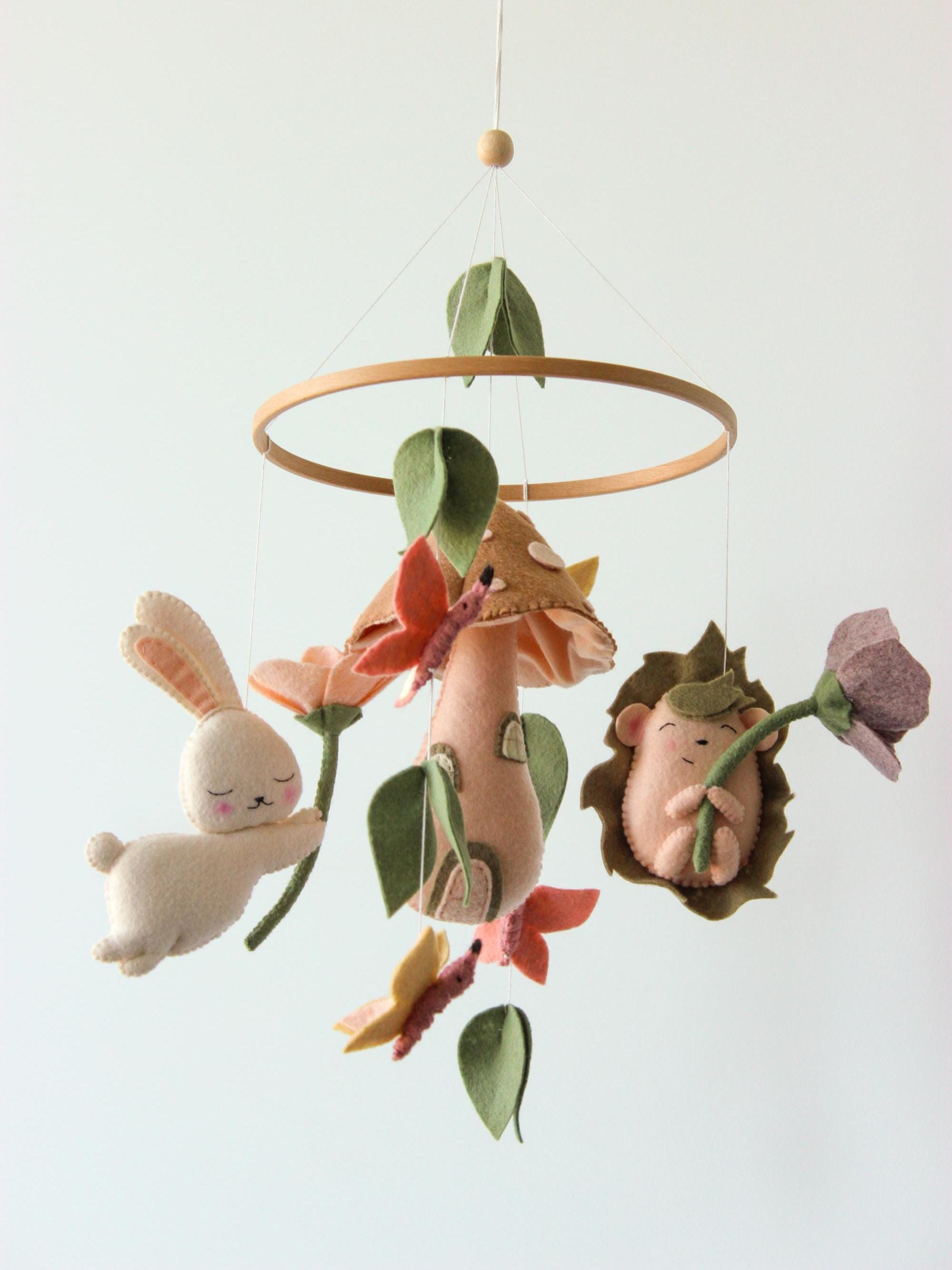 Woodland Baby Mobile Mushroom Forest Fairytale Nursery Decor