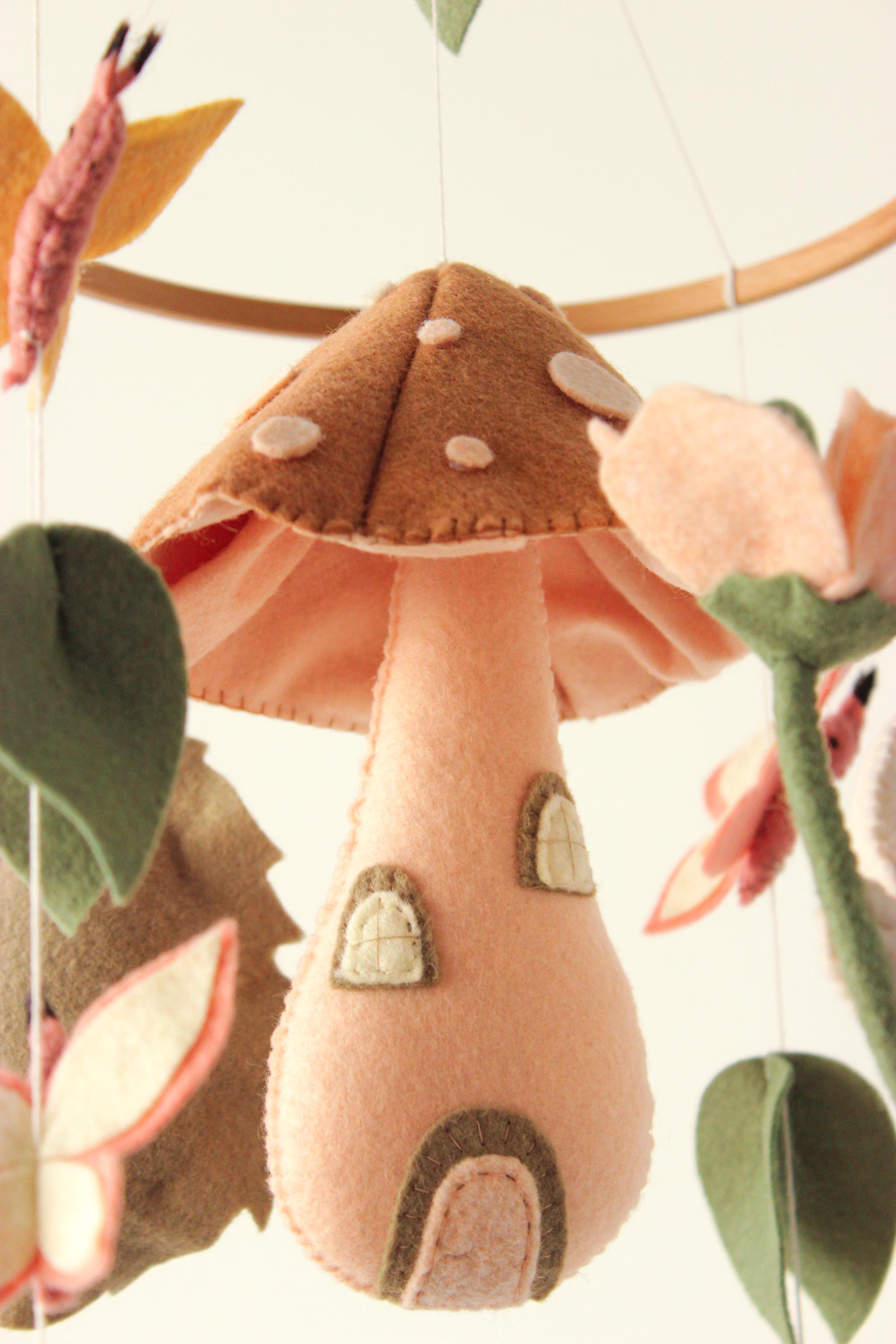 Woodland Baby Mobile Mushroom Forest Fairytale Nursery Decor