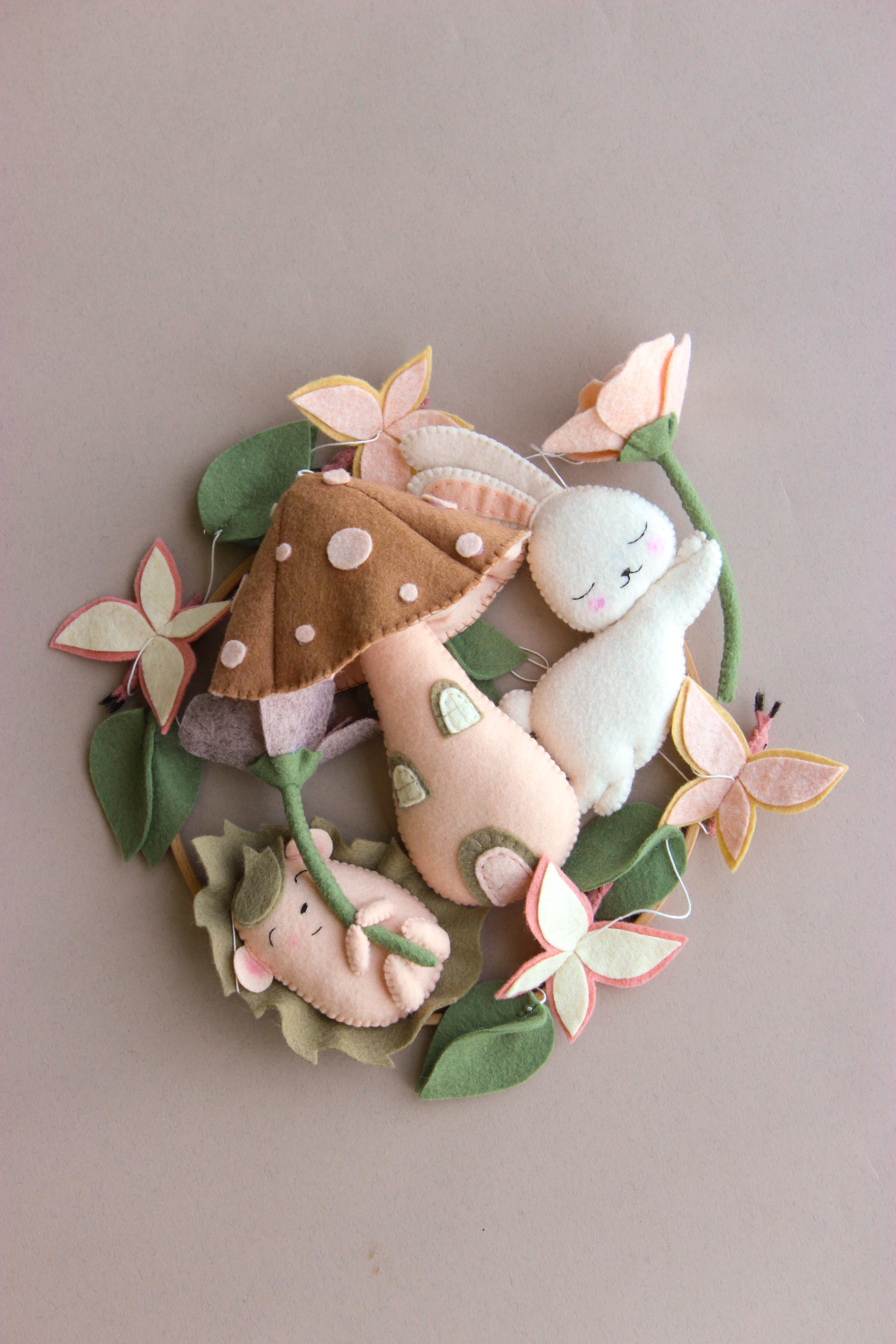Woodland Baby Mobile Mushroom Forest Fairytale Nursery Decor