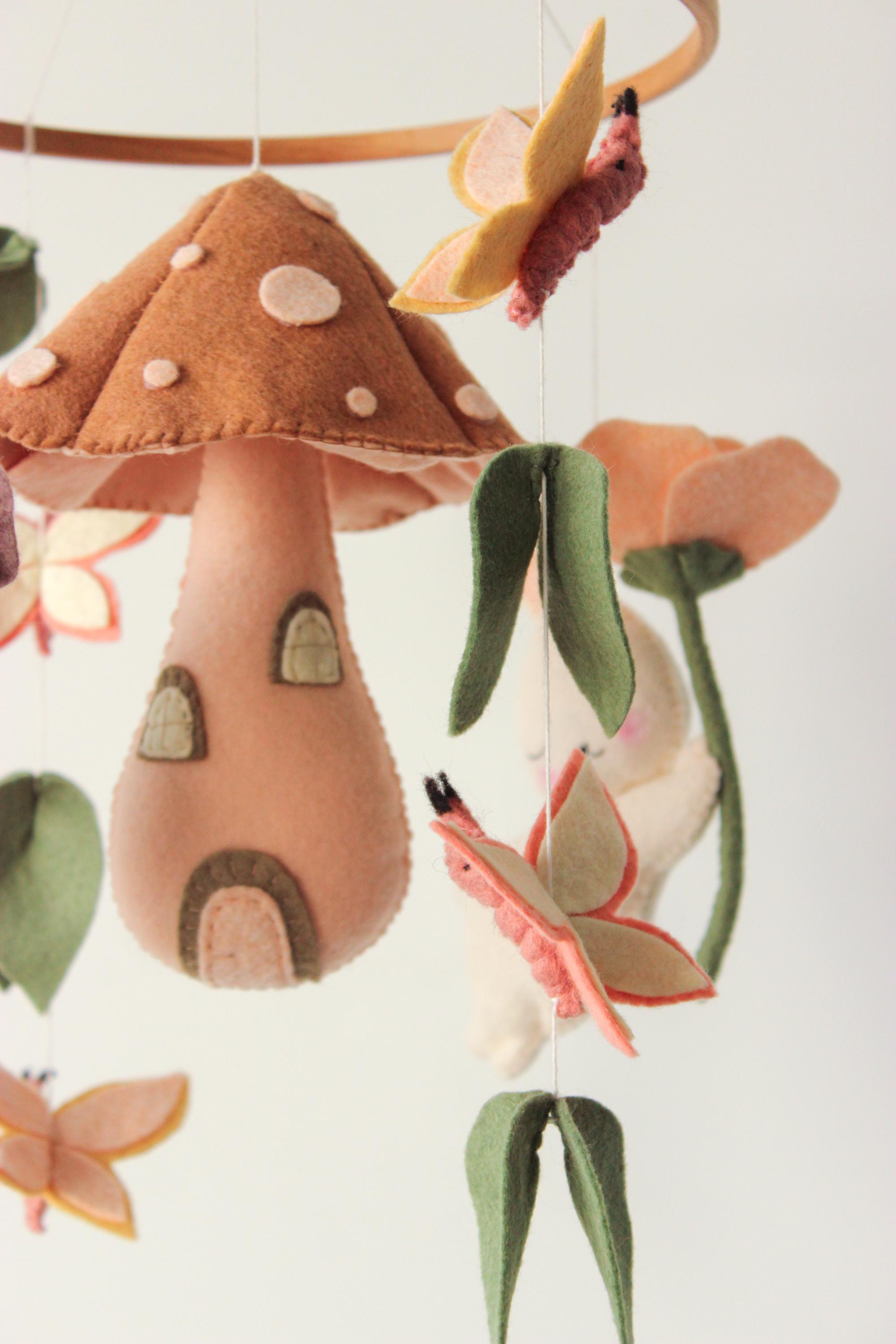 Woodland Baby Mobile Mushroom Forest Fairytale Nursery Decor